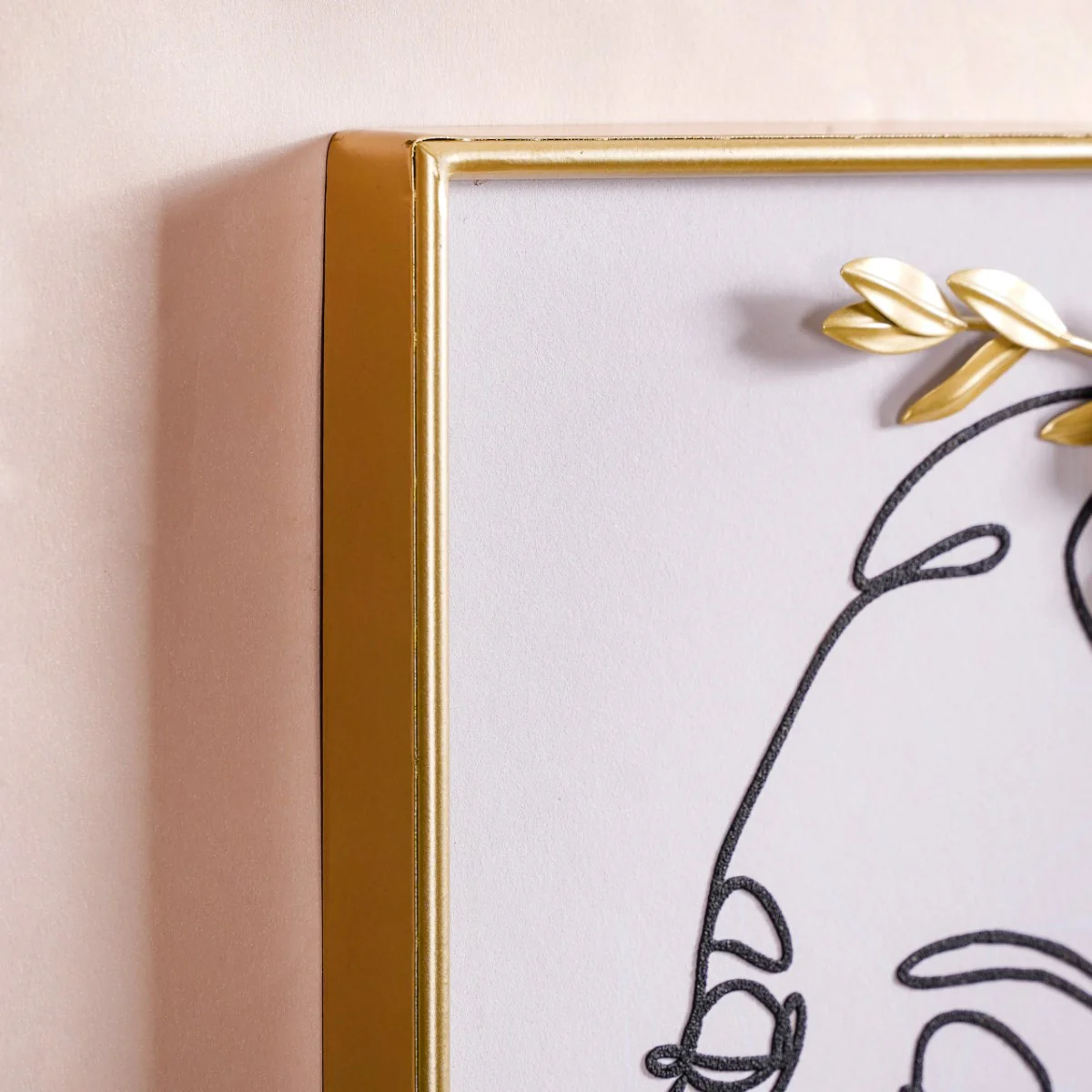 Flower Girl Line Art 3D Wall Decor With Metal Detail 23x12 Inch - Image 7