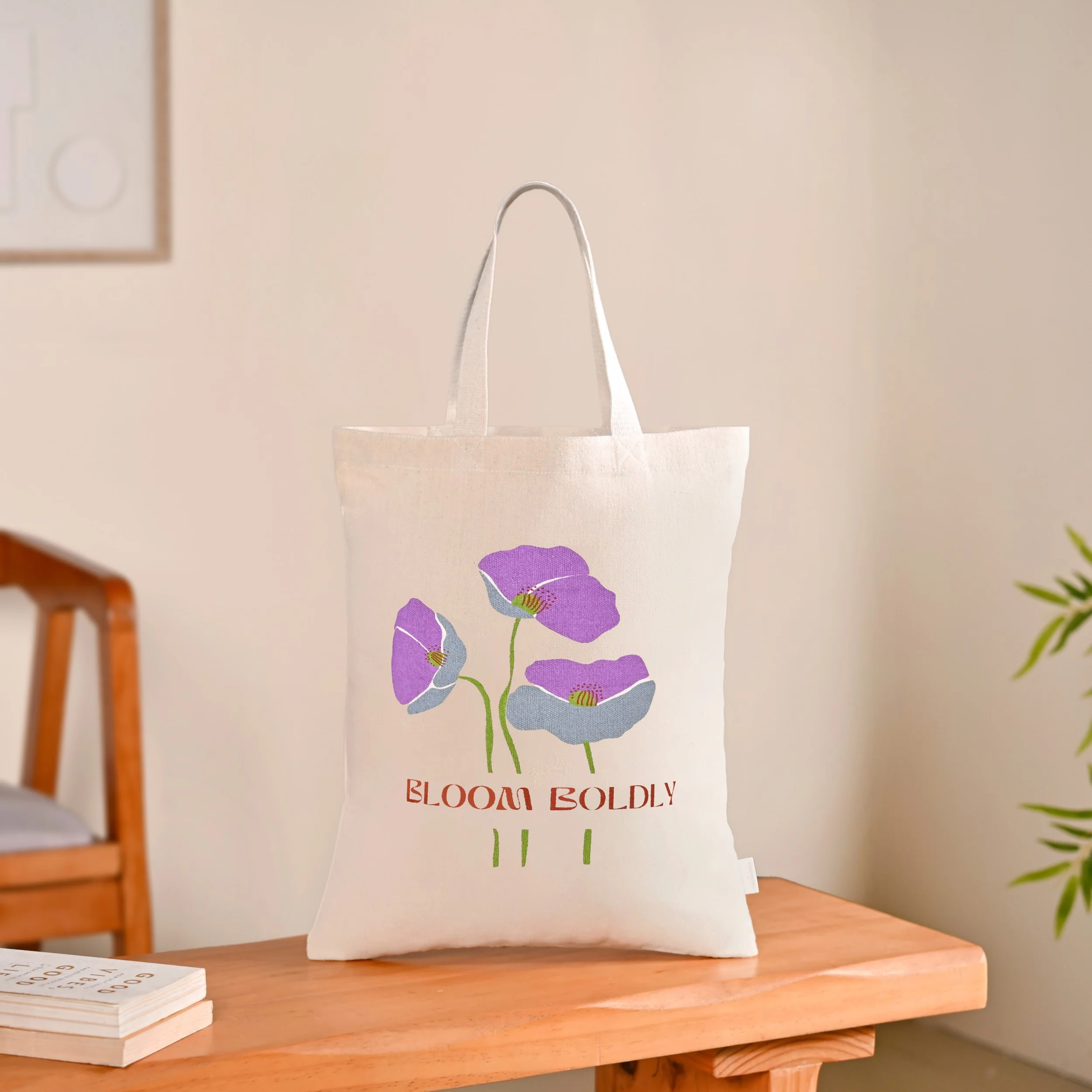 Flower Power Reusable Printed Canvas Tote Bag Set Of 2 - Image 7