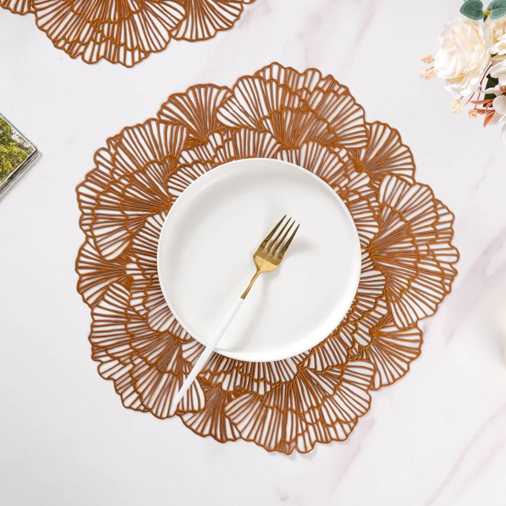 Flower Table Mat Bronze Set Of 6 15 Inch - Image 8