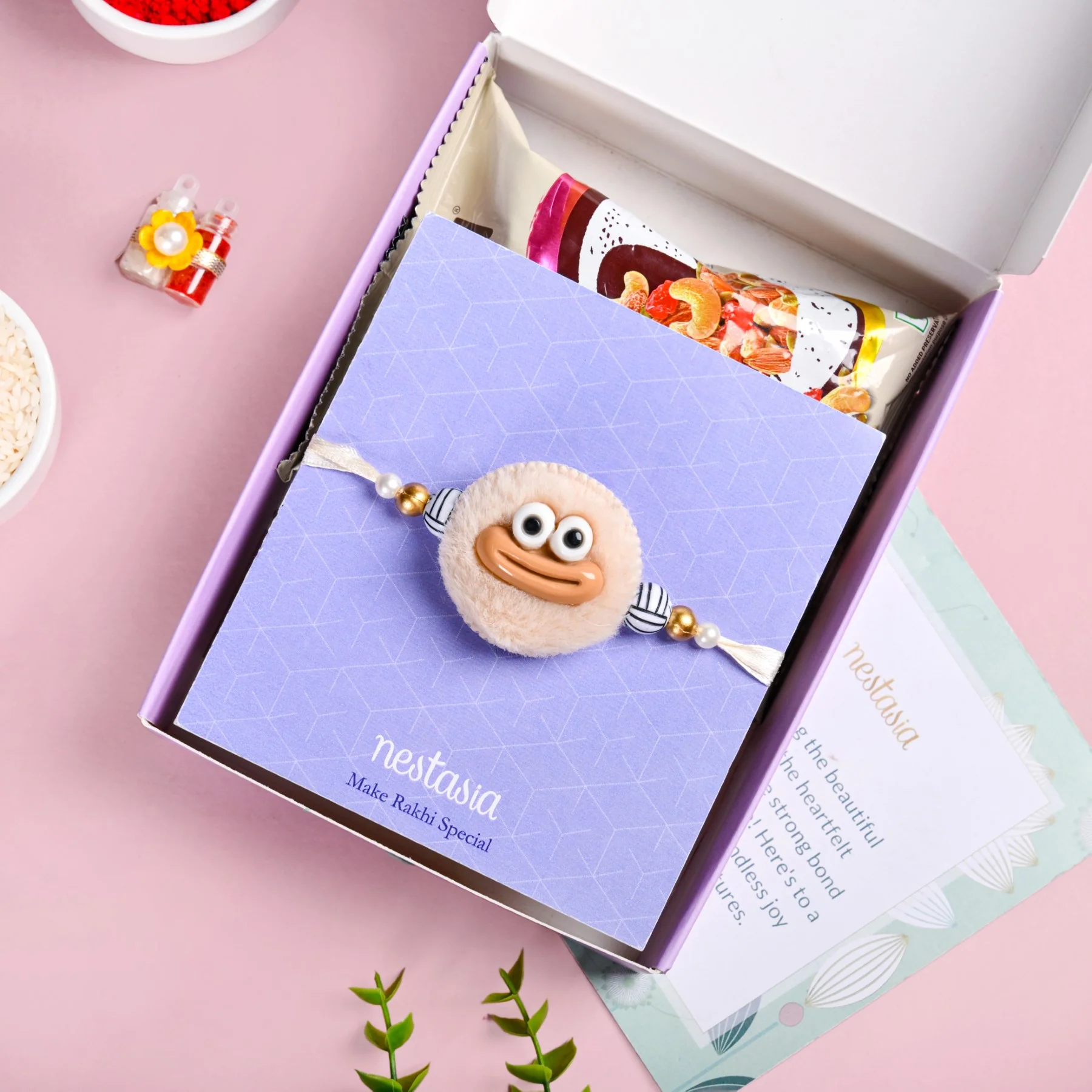 Fluffy Cartoon Rakhi Gift Set - Image 5