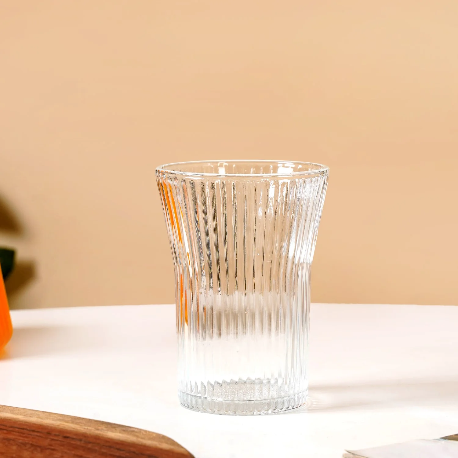 Fluted Glass Carafe Jug With 2 Tumblers - Image 3