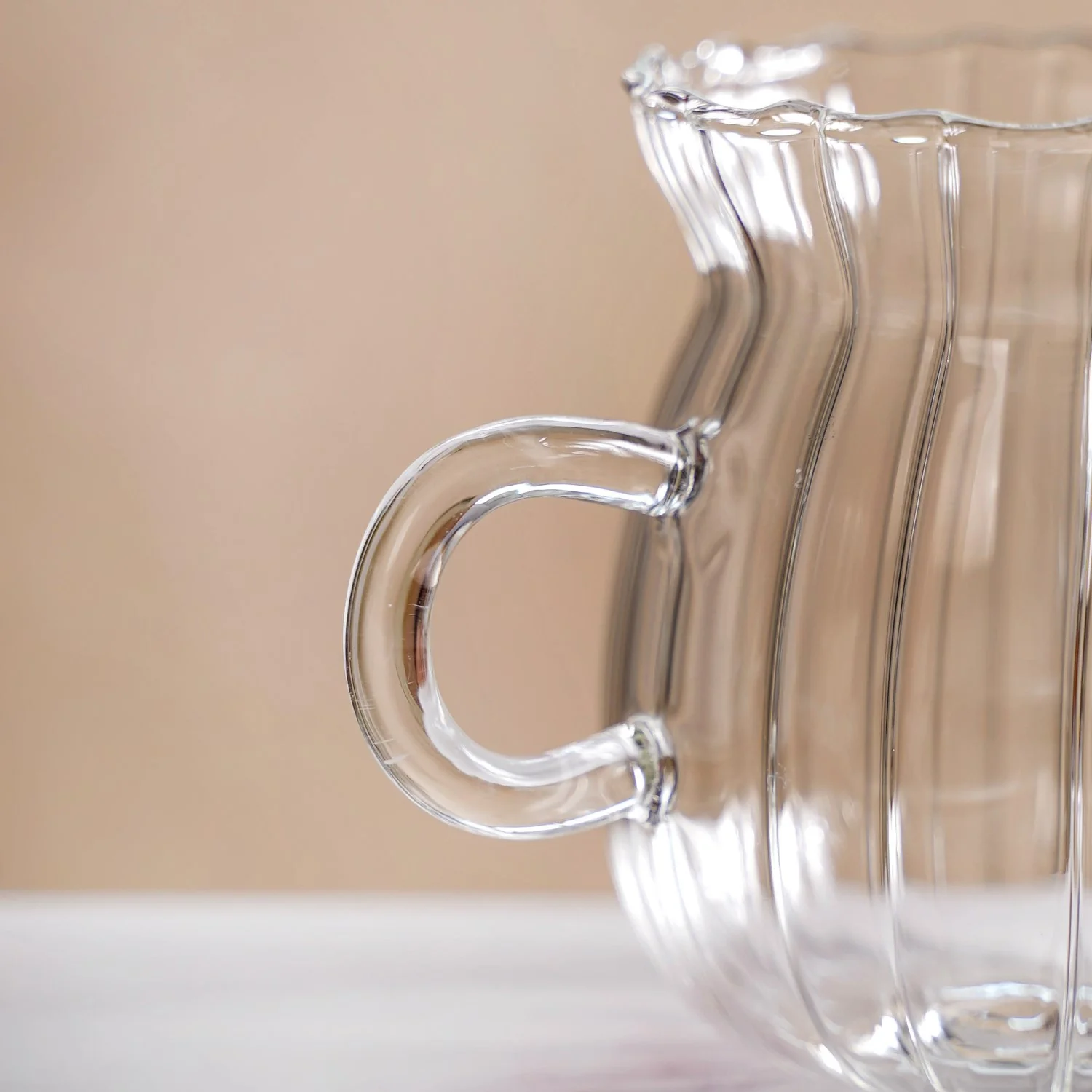 Fluted Glass Creamer Coffee Jug Set Of 2 375ml - Image 7
