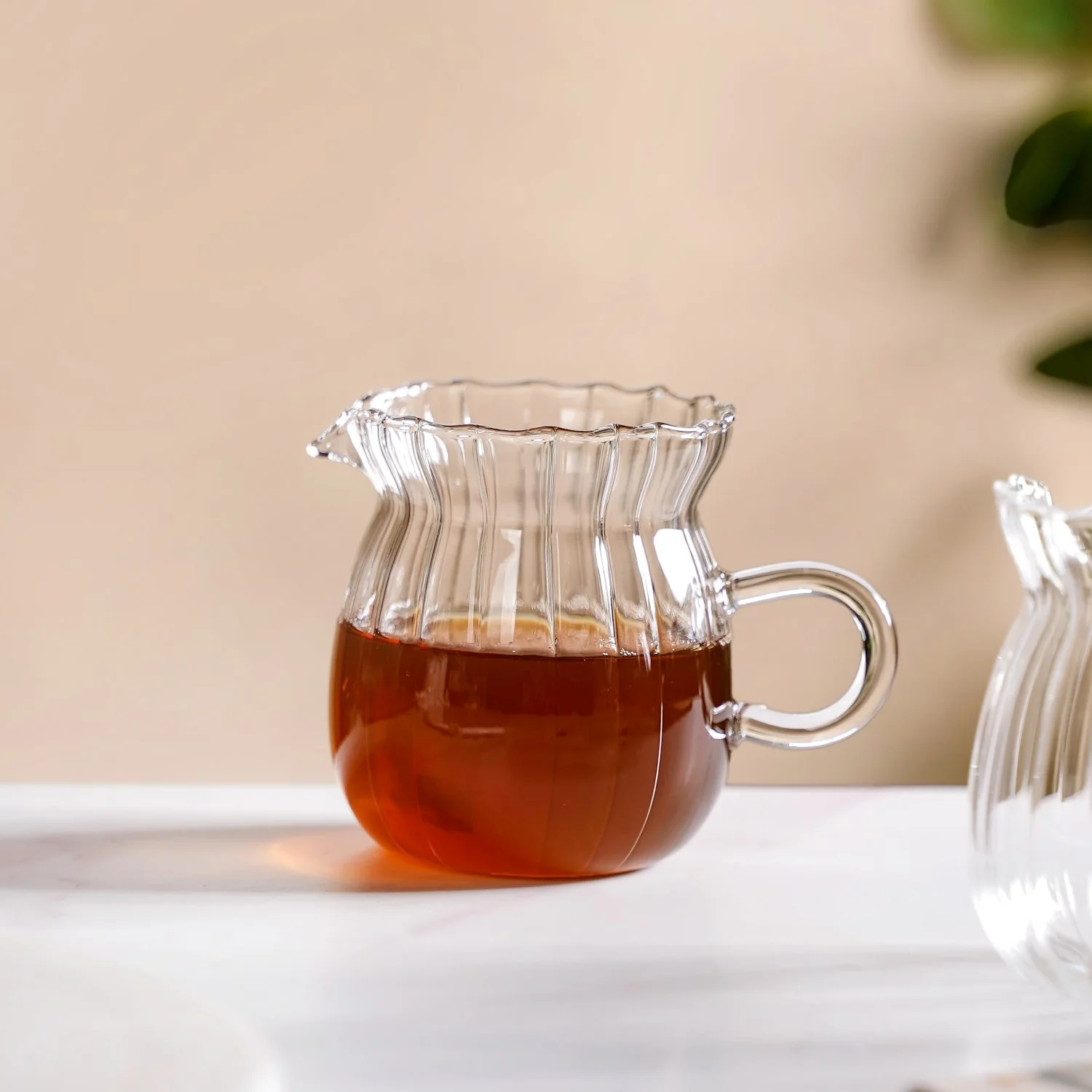 Fluted Glass Creamer Coffee Jug Set Of 2 375ml - Image 9