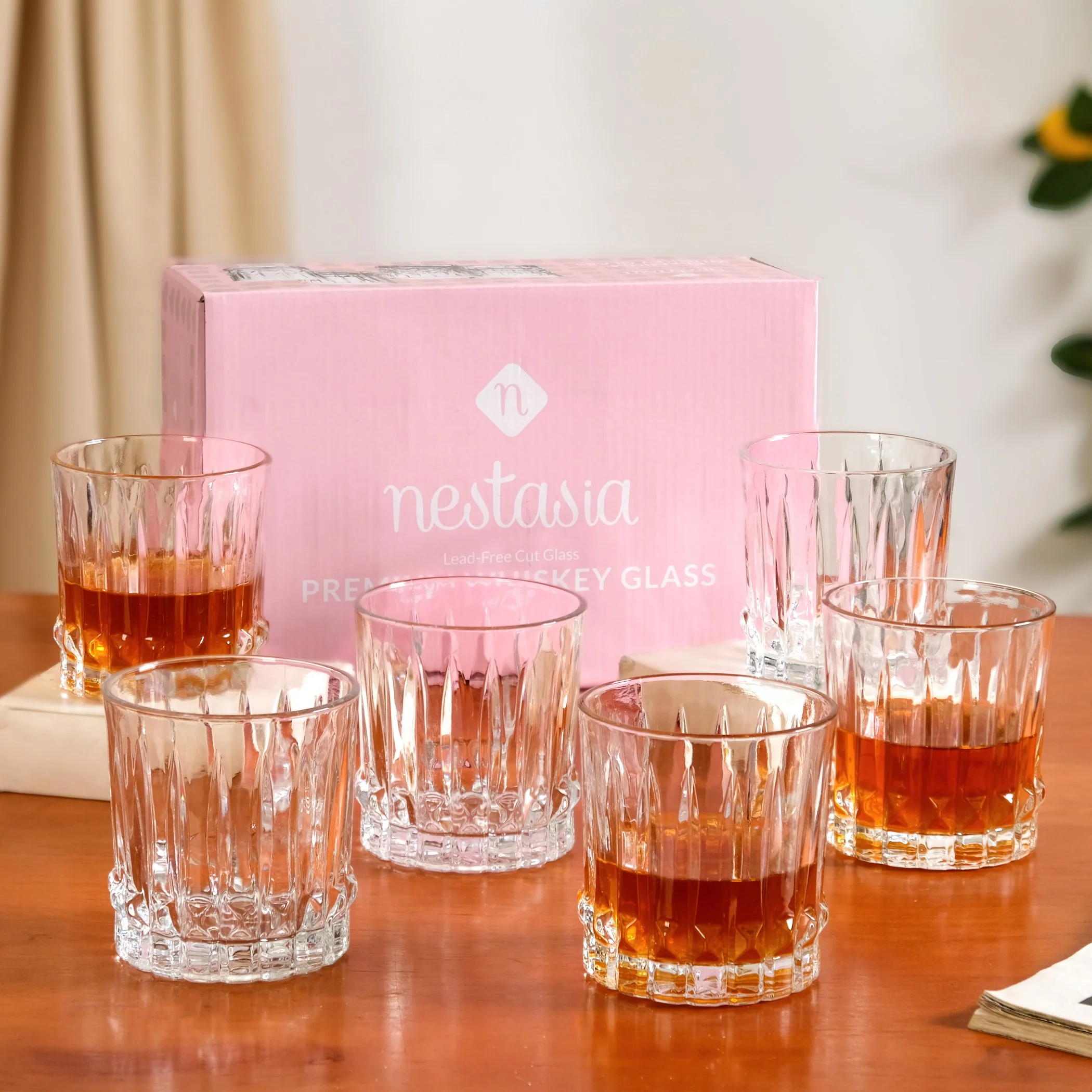 Fluted Jewel Premium Scotch Glass Large Set Of 6 310ml - Image 2
