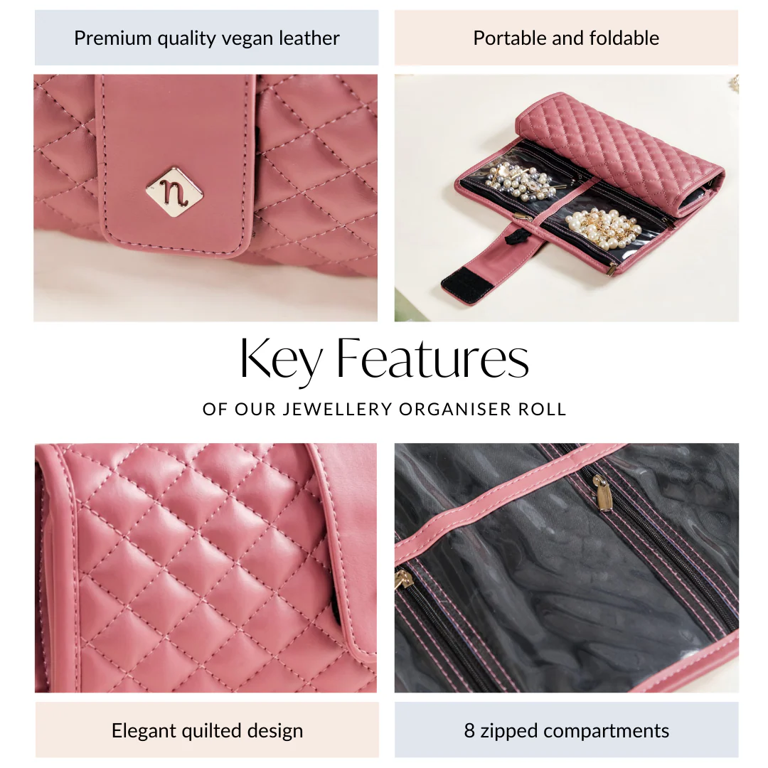 Foldable Pink Jewellery Organizer - Image 6