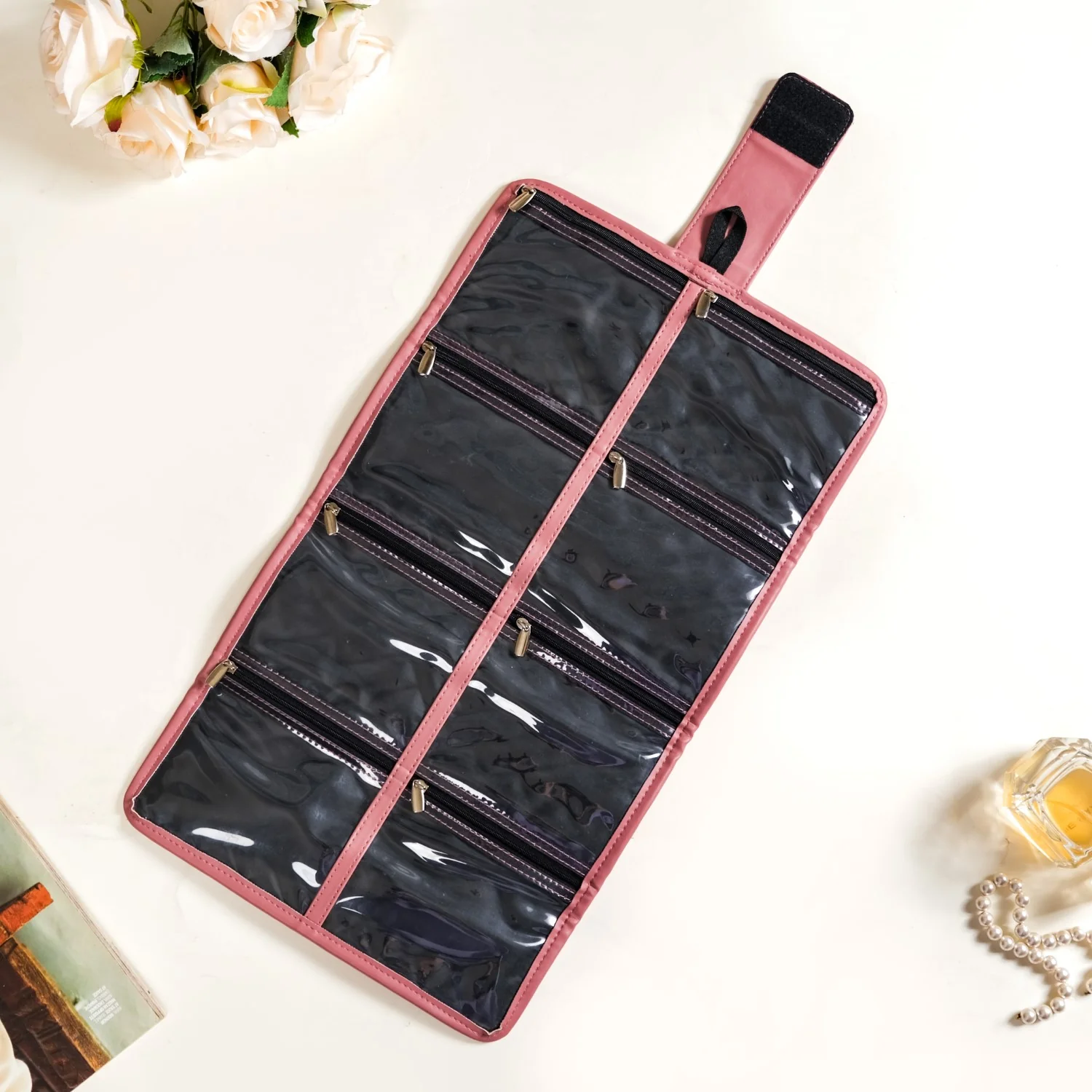 Foldable Pink Jewellery Organizer - Image 9