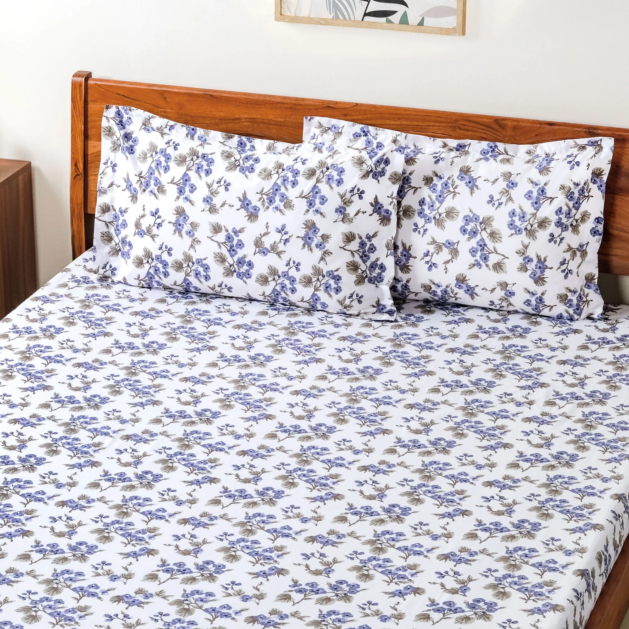 Forest Ferns Queen Size Pure Cotton Bedding Set 254x229cm - Image 2