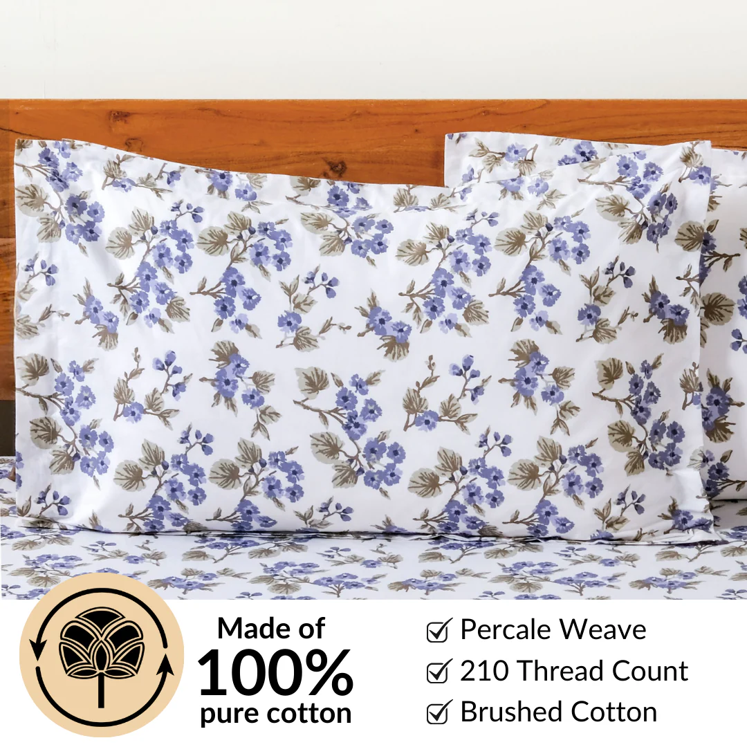 Forest Ferns Queen Size Pure Cotton Bedding Set 254x229cm - Image 6