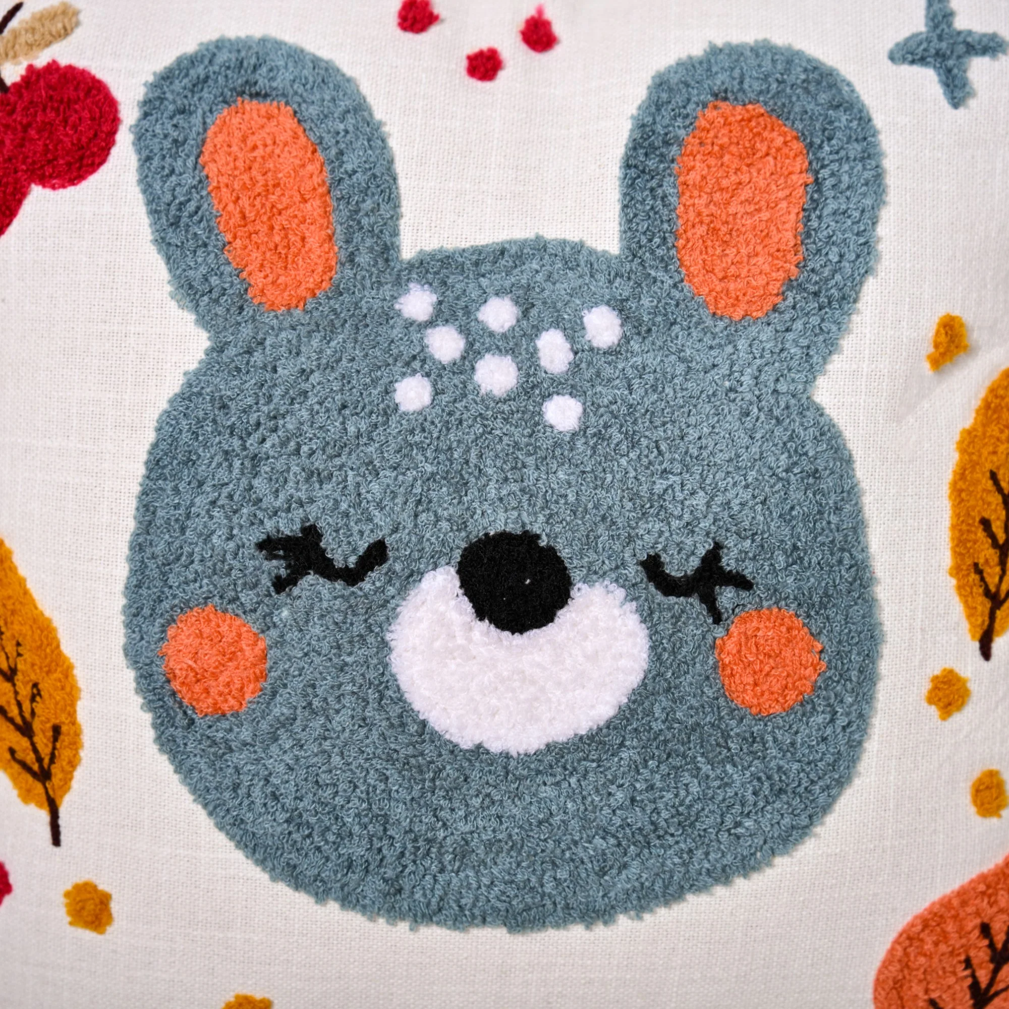 Forest Friends Embroidered Cushion Cover Set Of 2 40x40cm - Image 6