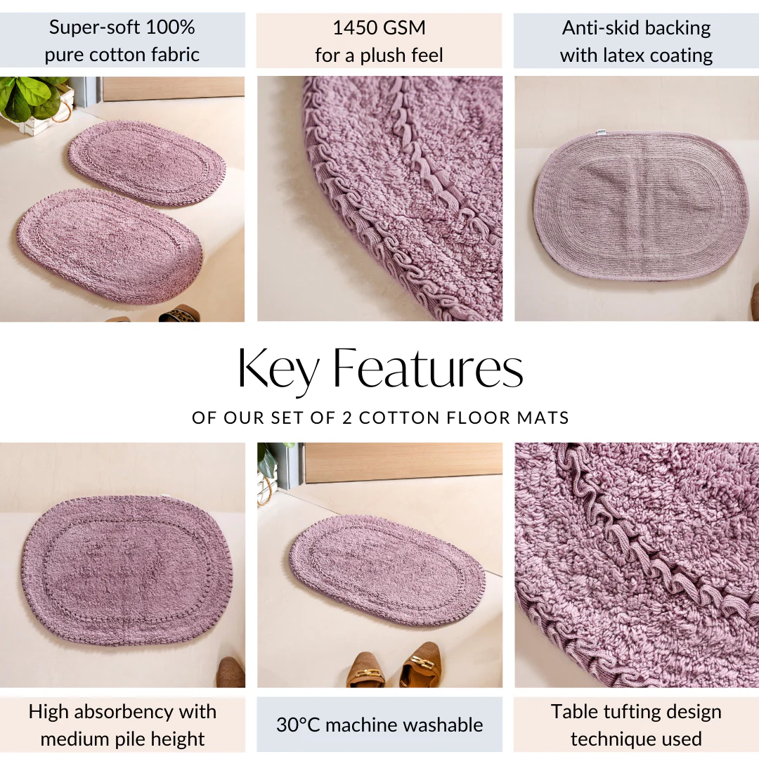 Frilled Design Soft Floor Mat Set Of 2 24x16 Inch - Image 5