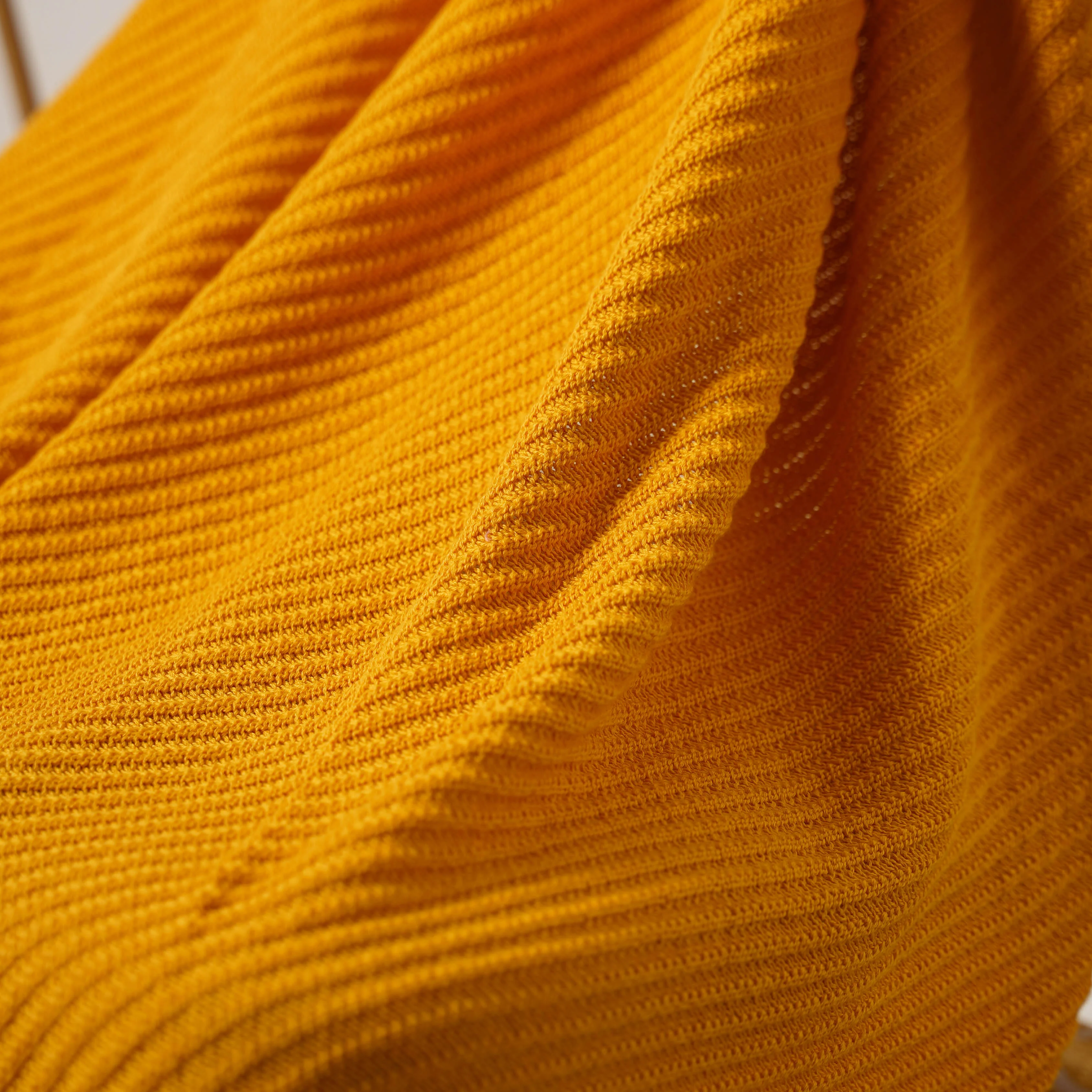 Fringed Mustard Throw - Image 2