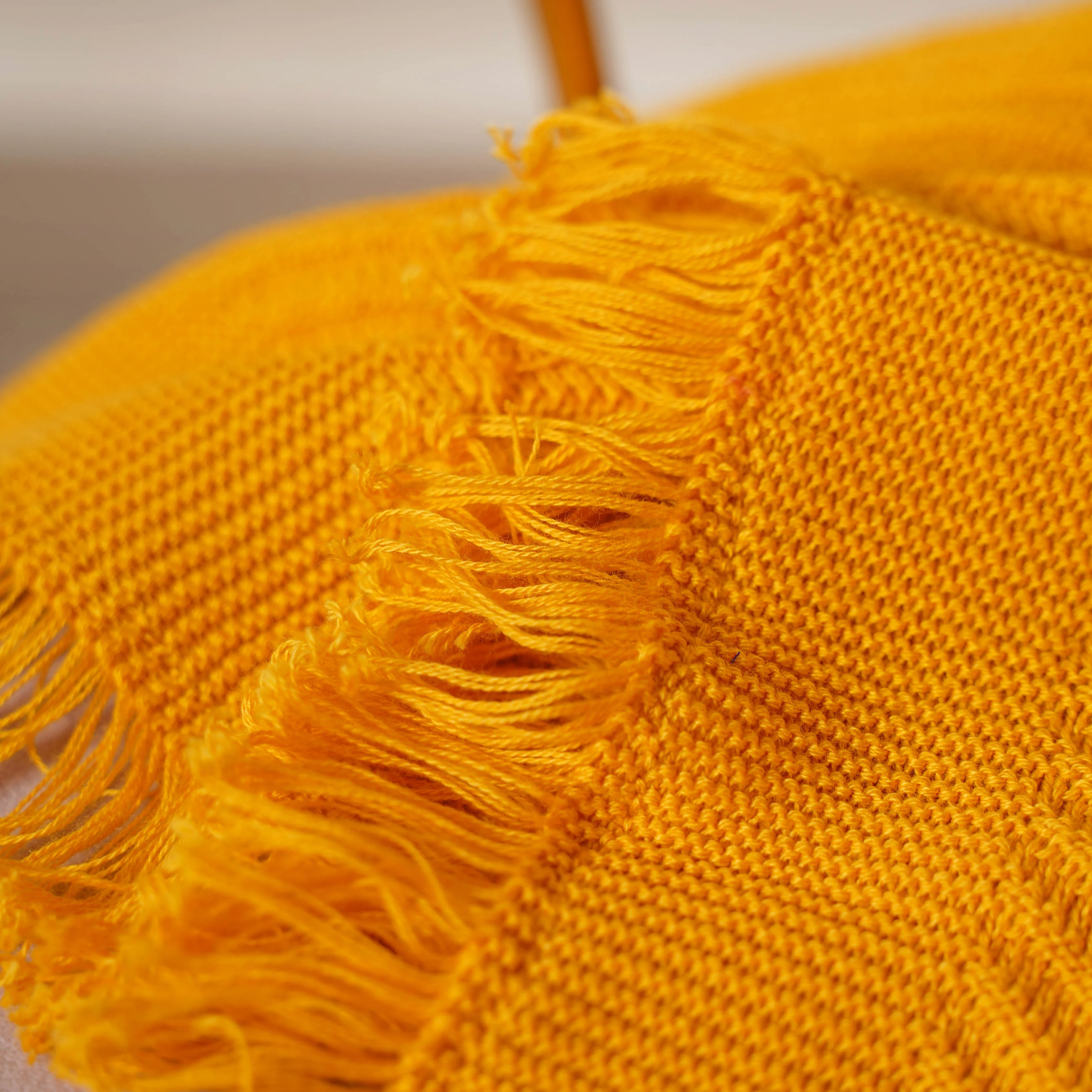Fringed Mustard Throw - Image 5