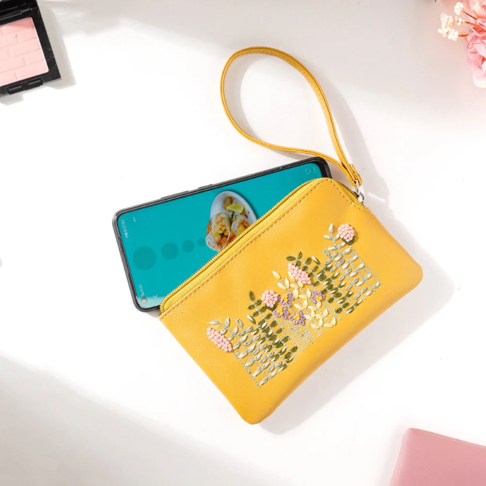 Fronds And Blooms Coin Pouch Yellow - Image 4