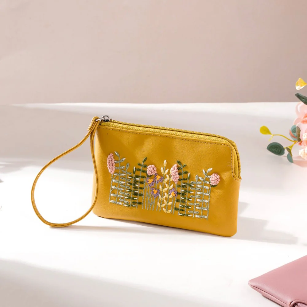 Fronds And Blooms Coin Pouch Yellow - Image 5