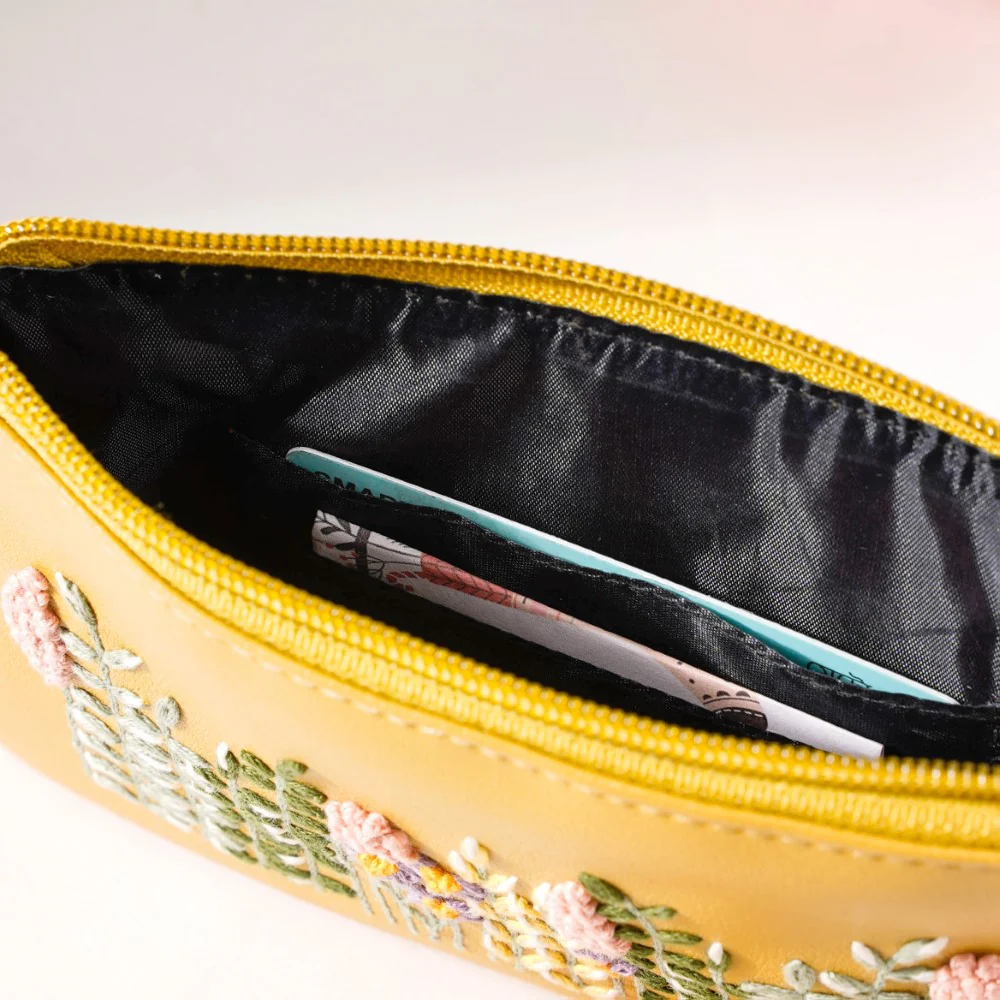 Fronds And Blooms Coin Pouch Yellow - Image 9