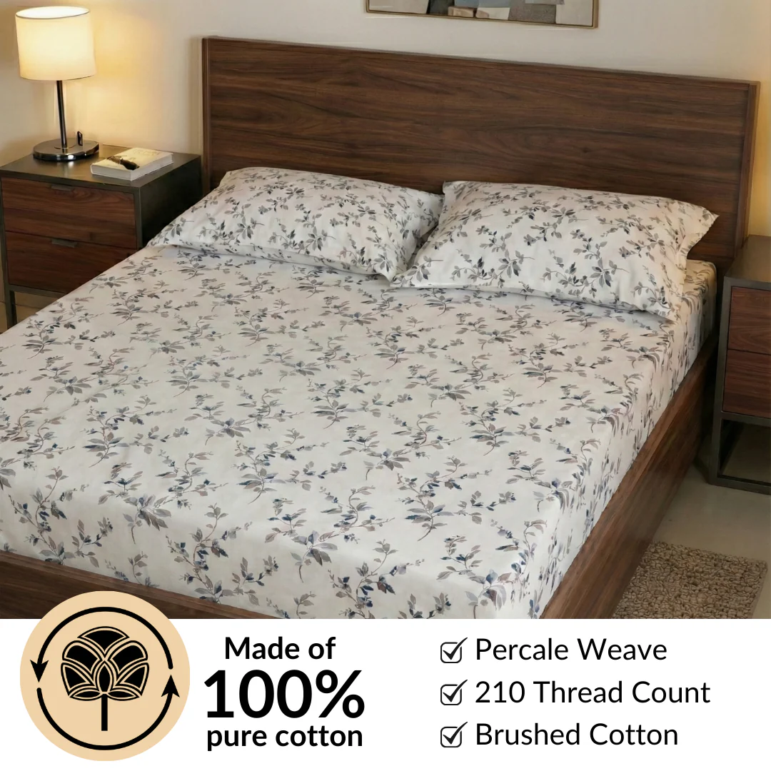 Frostbloom Pure Cotton King Size Bedding Set 275x275cm - Image 7