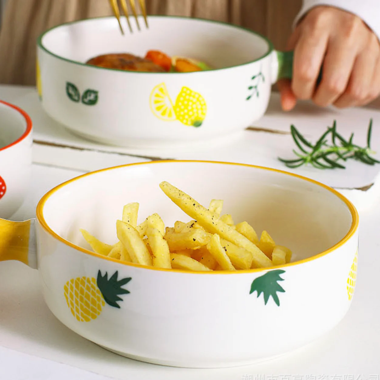 Fruit Printed Bowl With Handle - Image 10