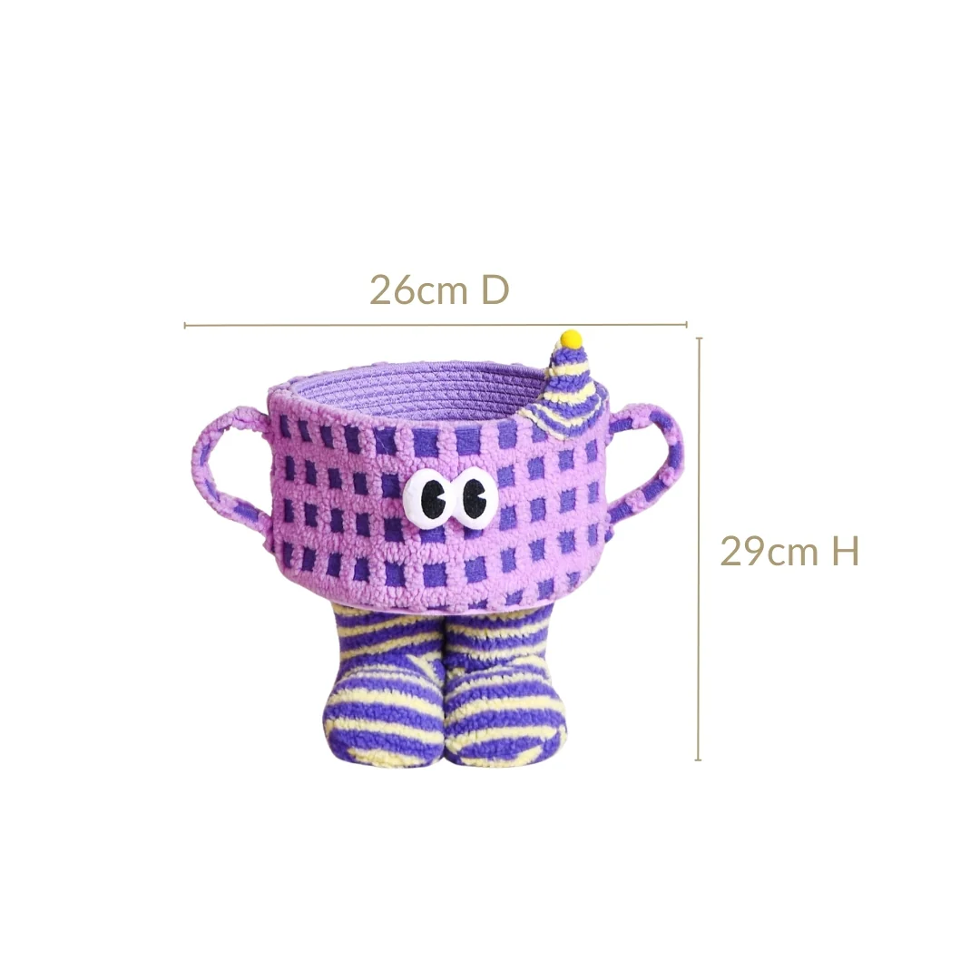Fuzzy Friend Purple Storage Basket - Image 4