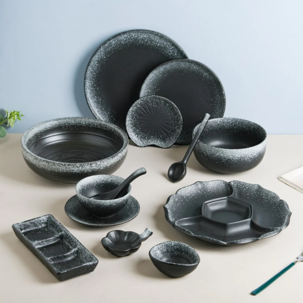 Galaxy Stone Pottery 3 Section Ceramic Dip Plate - Image 6