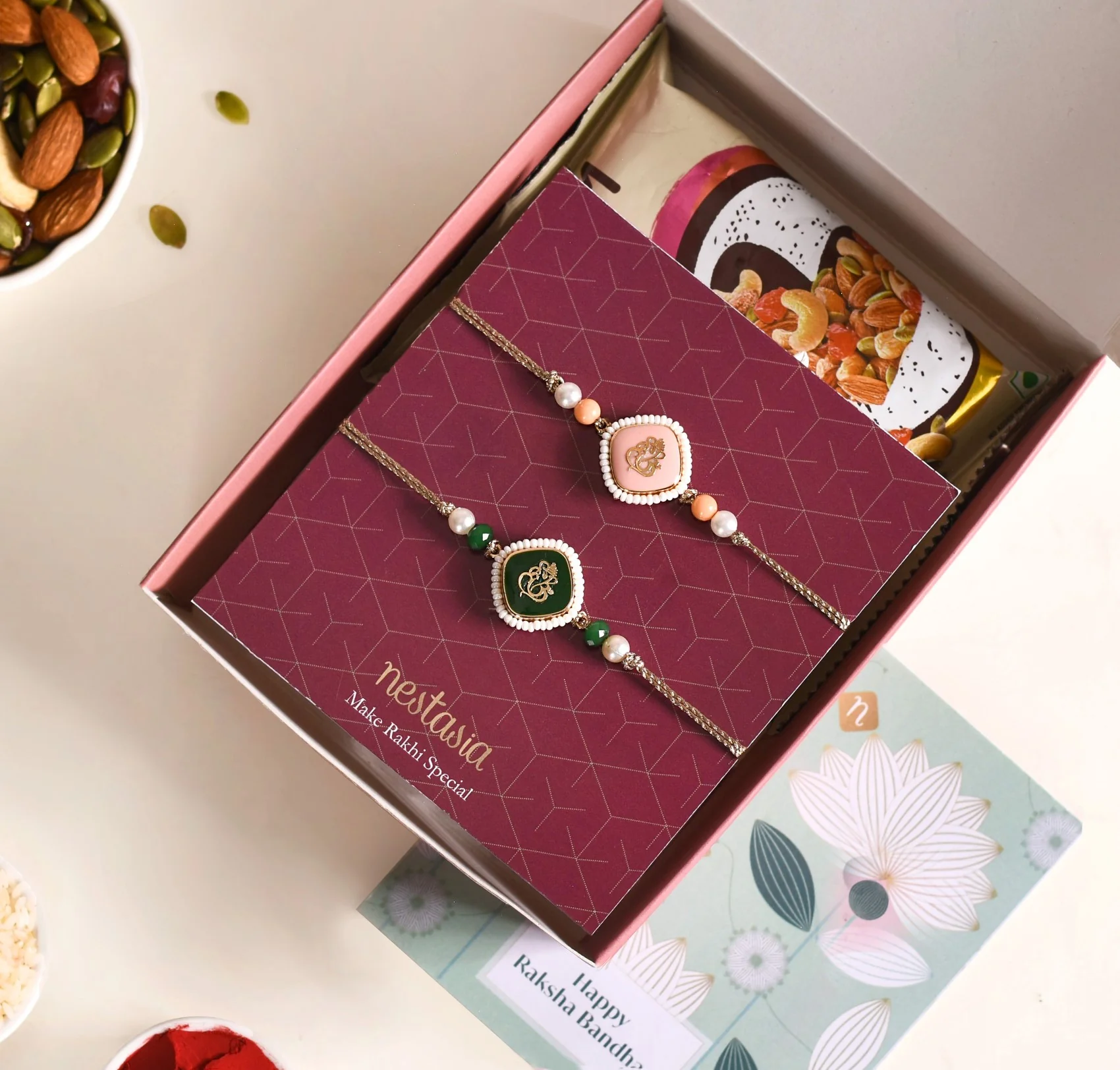 Ganesh Rakhi Set Of 4 With Box And Card - Image 2