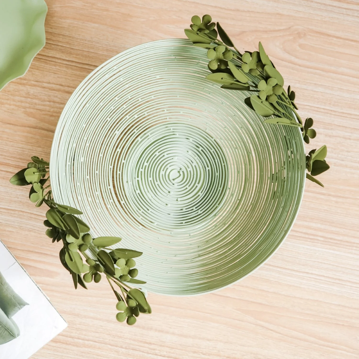 Garden Floral Pedestal Decorative Bowl - Image 5