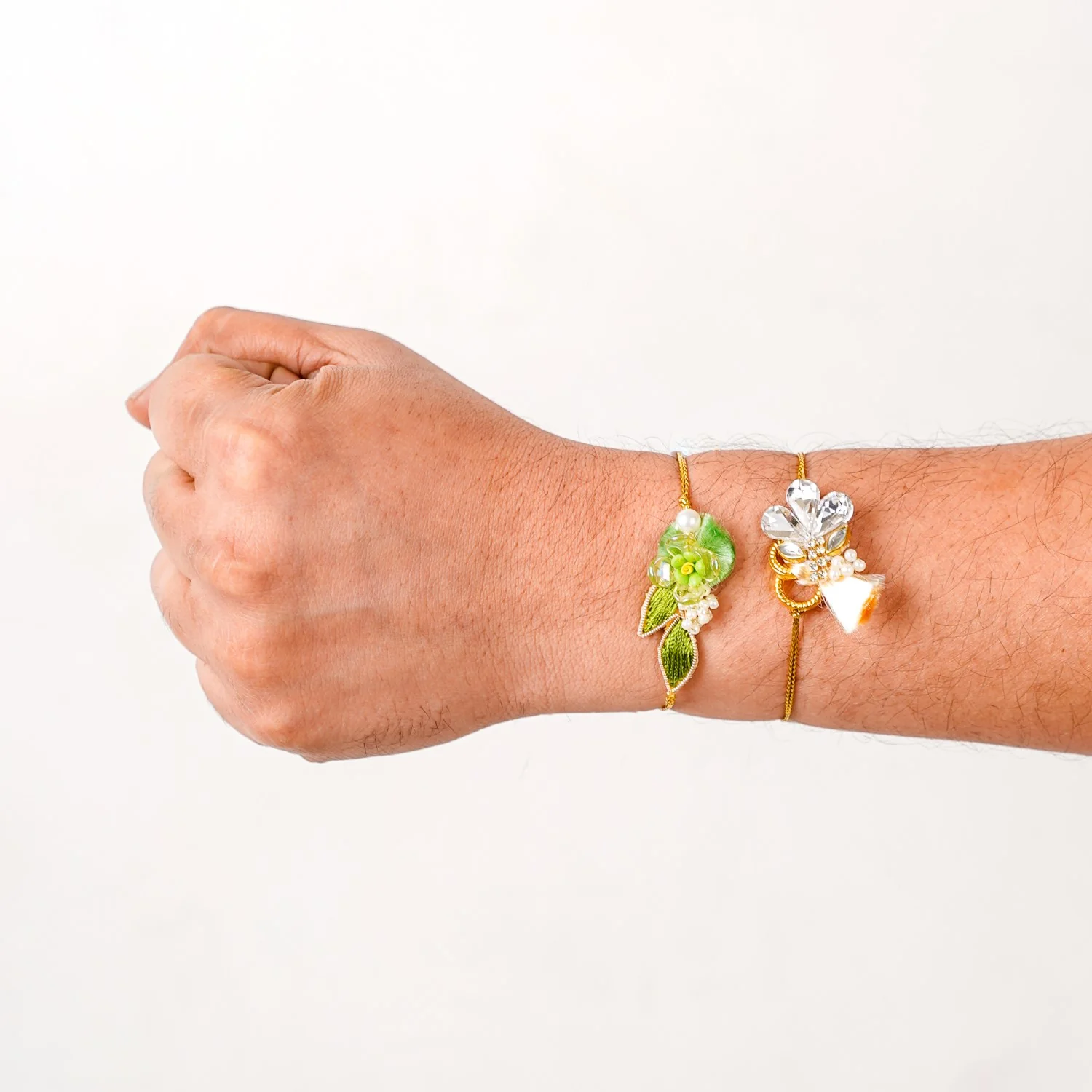 Botanic Bloom And Crystal Charm Rakhi Set of 2 - Image 2
