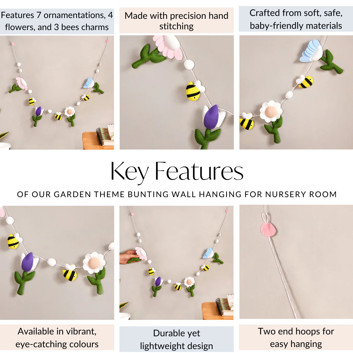 Garden Theme Bunting Wall Hanging For Nursery Room - Image 5