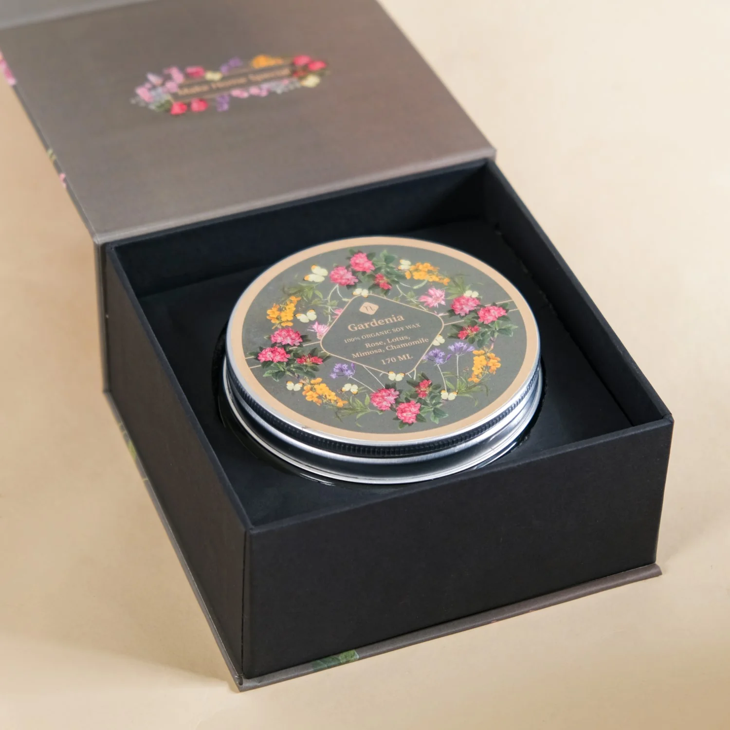 Gardenia Scented Two Wick Candle Glass Jar 170ml - Image 11
