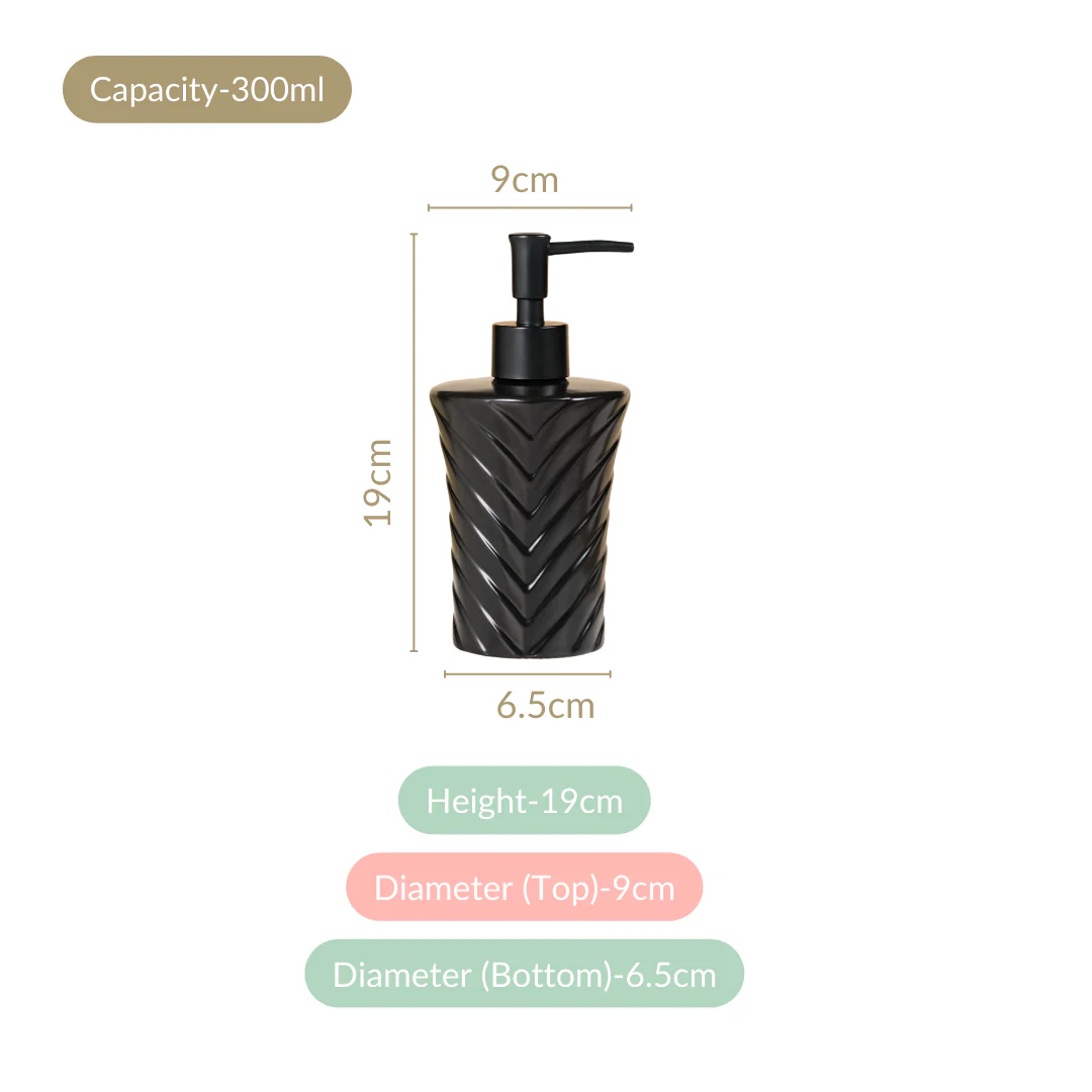 Geometric Design Liquid Dispenser Black 300ml - Image 4