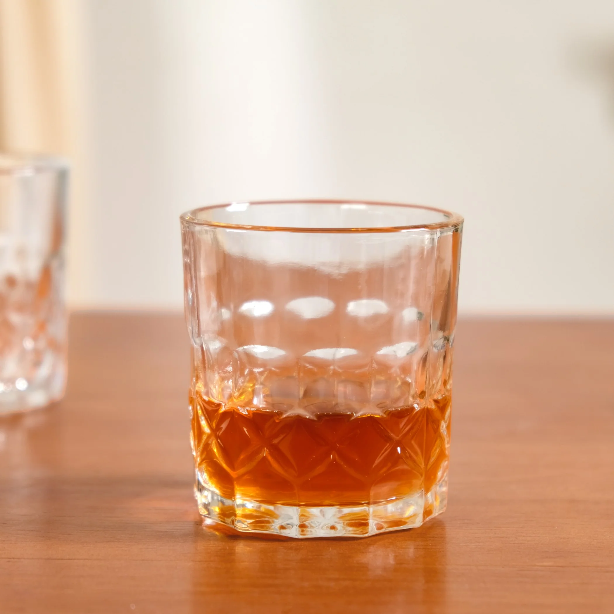 Geometric Embossed Whiskey Glass Set Of 6 230ml - Image 7