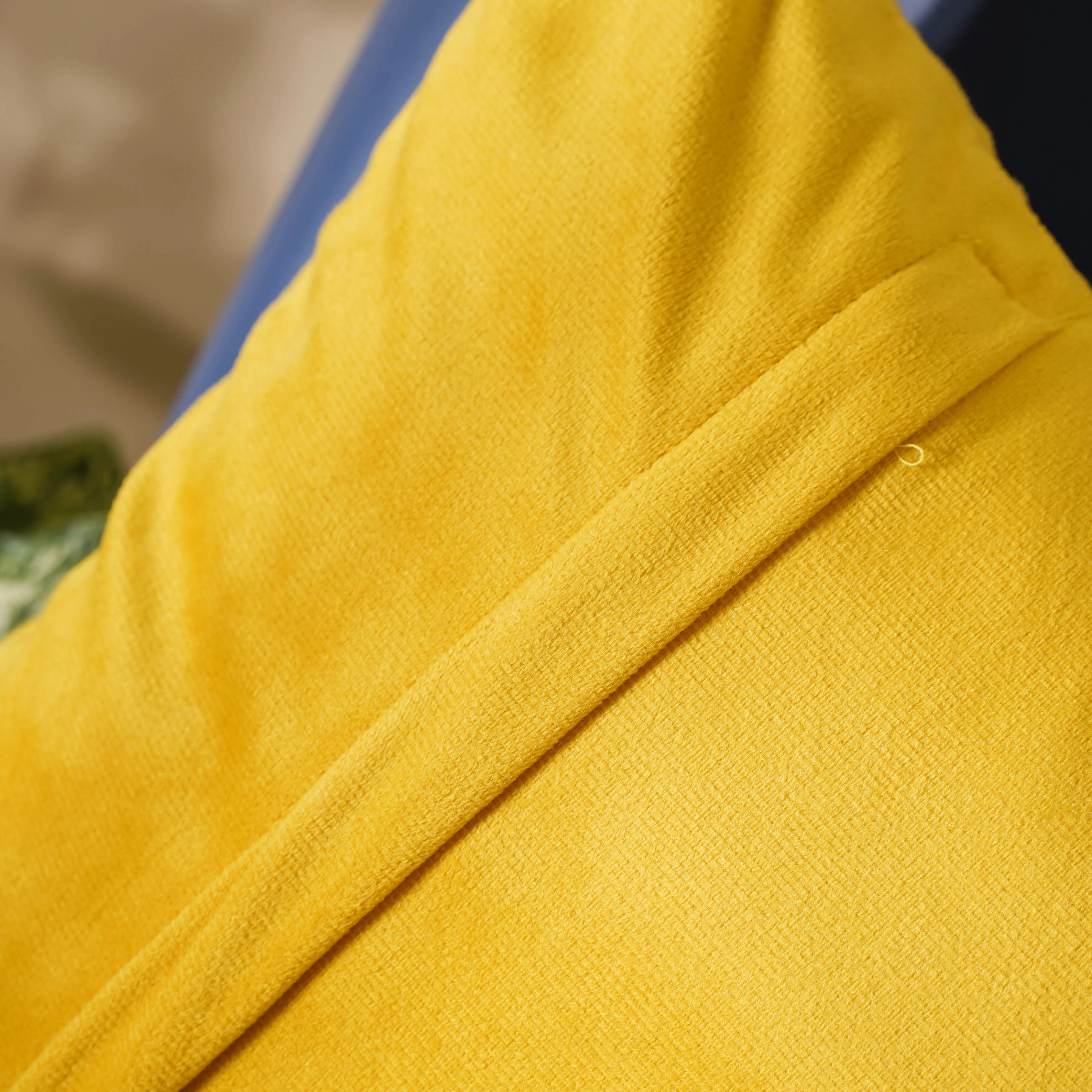 Geometric Yellow Quilted Velvet Cushion Cover 16 inch - Image 5