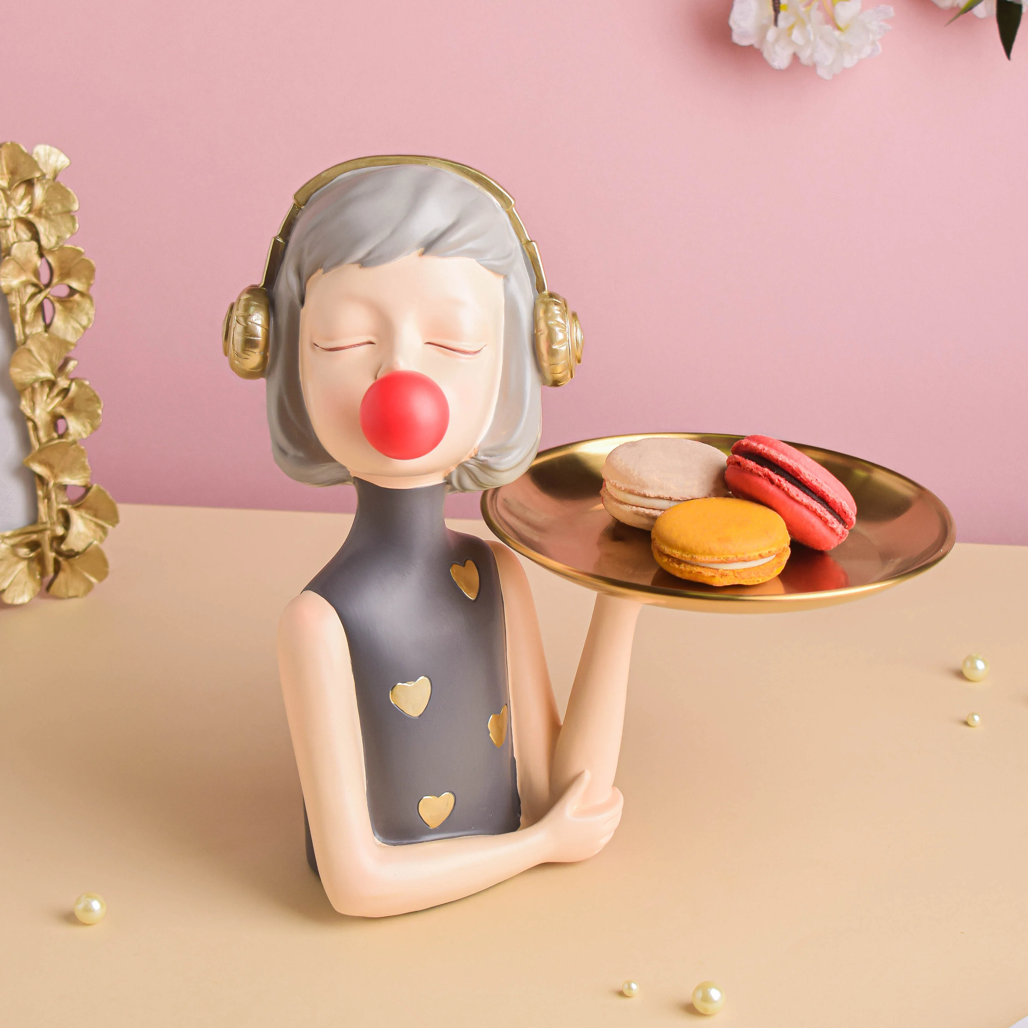 Girl With Headphones Platter