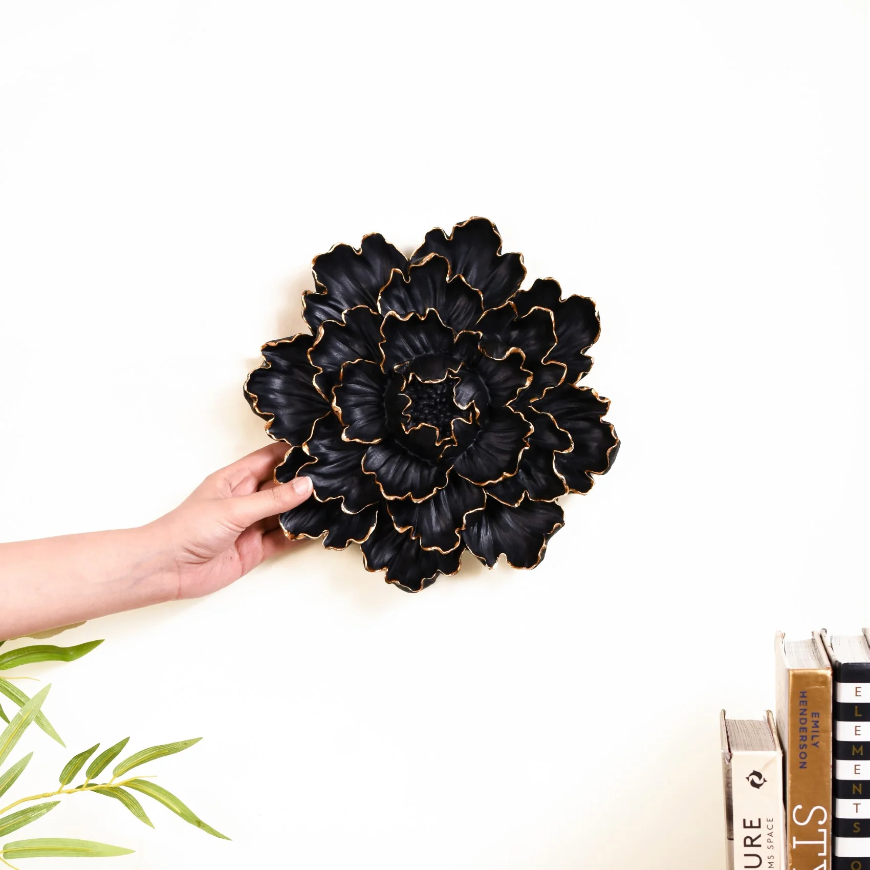 Glam Black Flower Wall Decor For Living Room - Image 2
