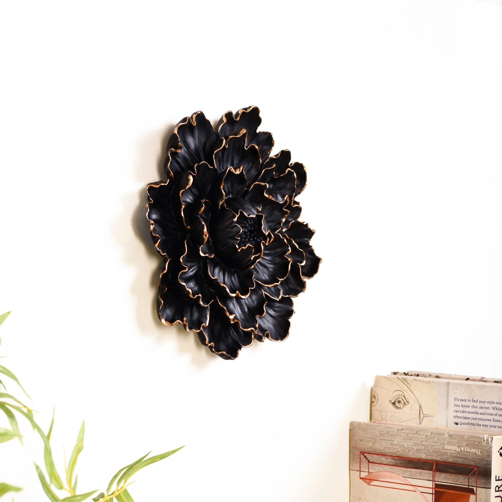 Glam Black Flower Wall Decor For Living Room - Image 3