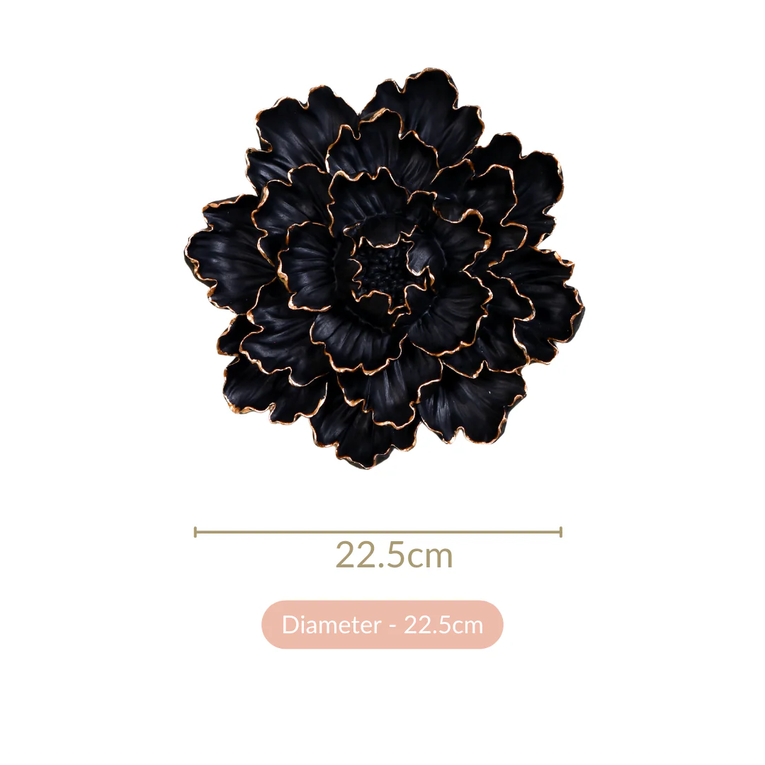 Glam Black Flower Wall Decor For Living Room - Image 6