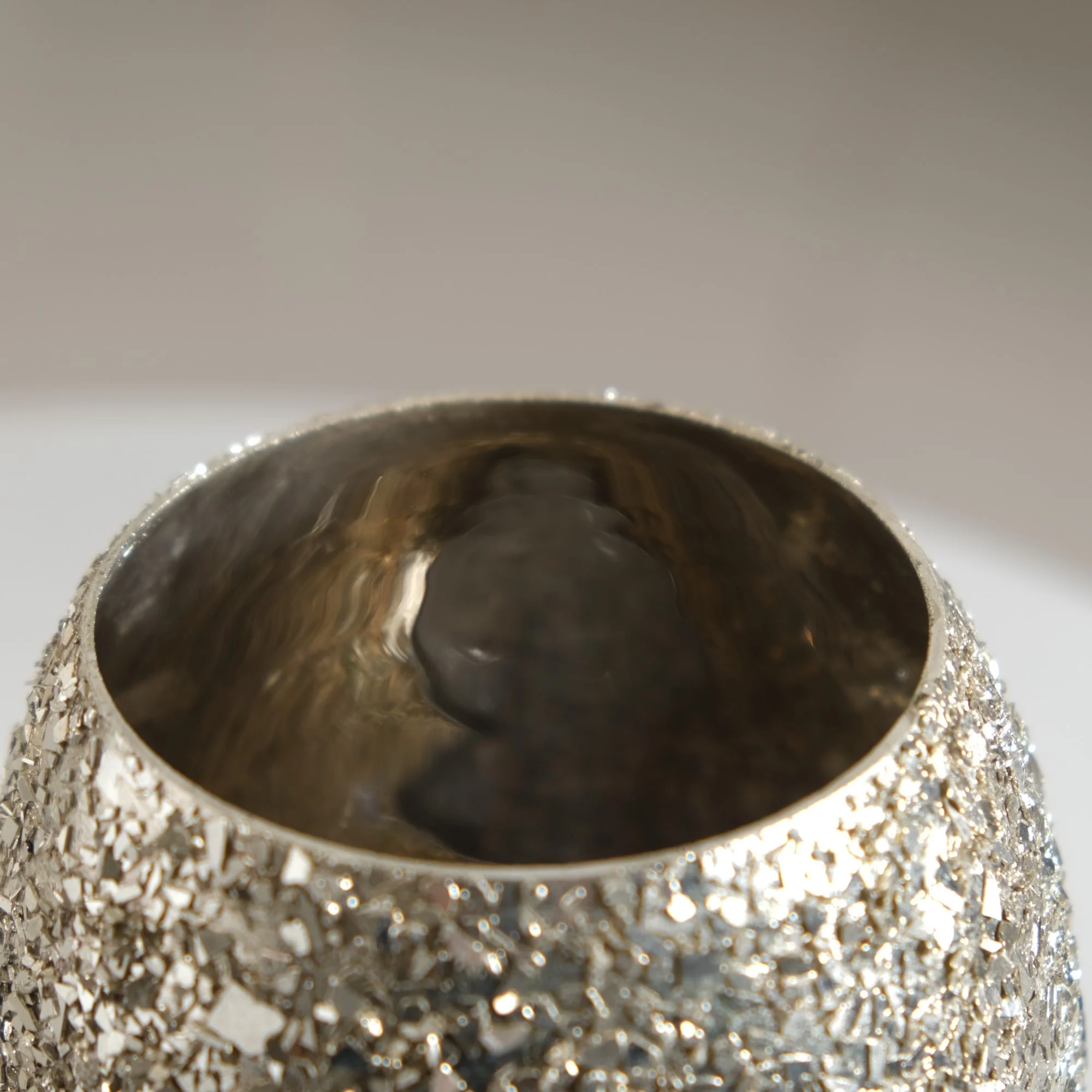 Glass Candle Votive With Stand Champagne Silver - Image 7