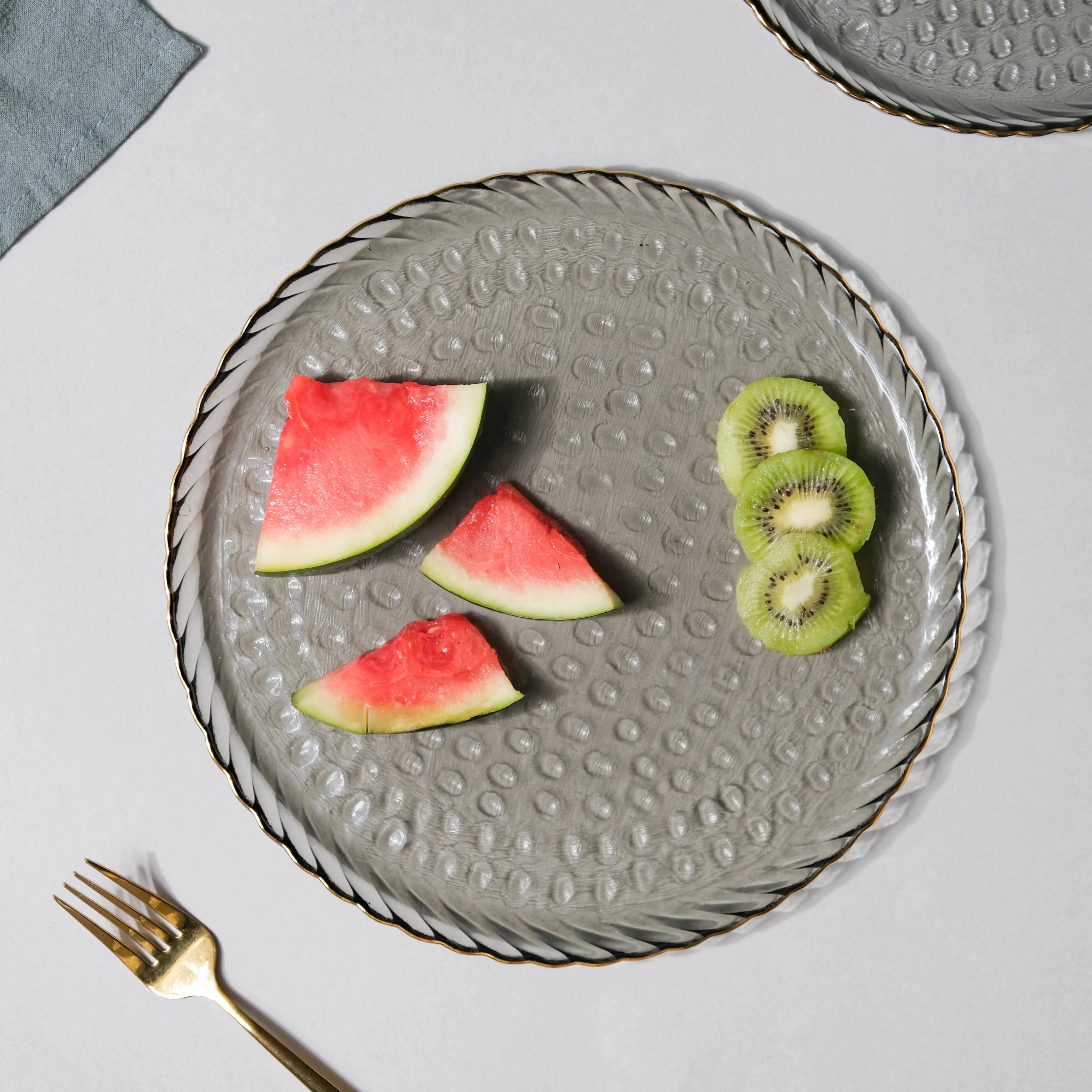 Glass Dinner Plate Grey