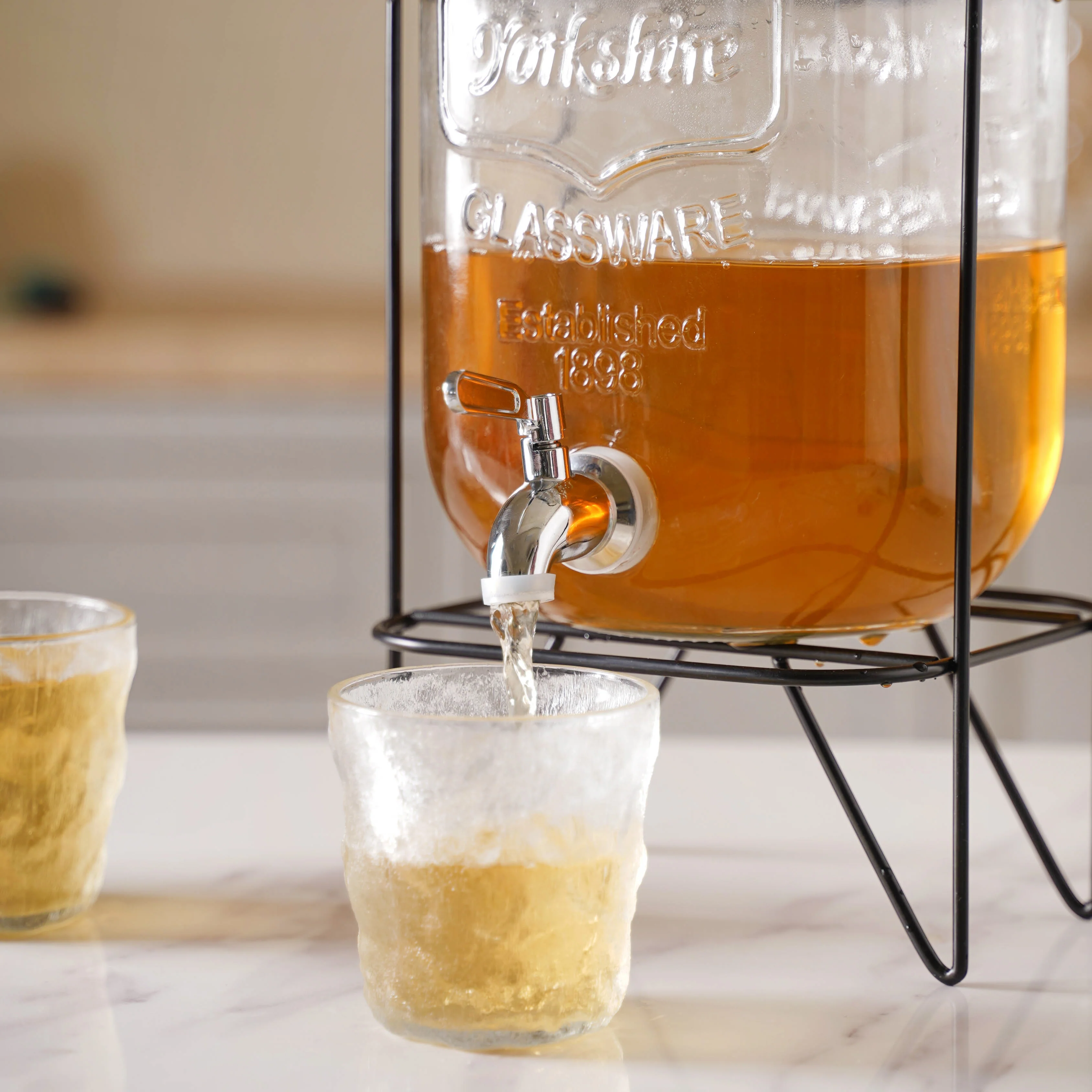 Glass Drink Dispenser With Stand - Image 4