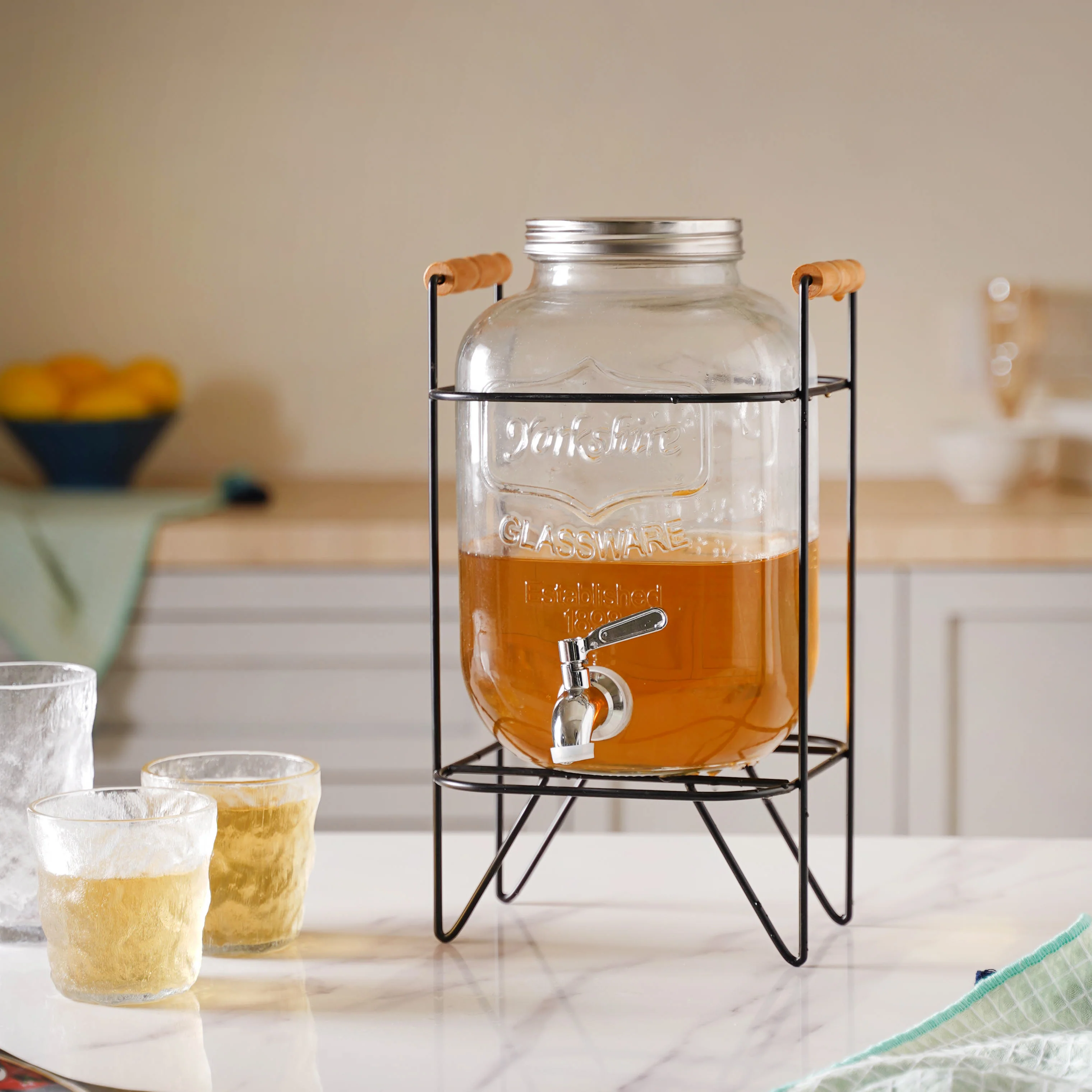 Glass Drink Dispenser With Stand - Image 5