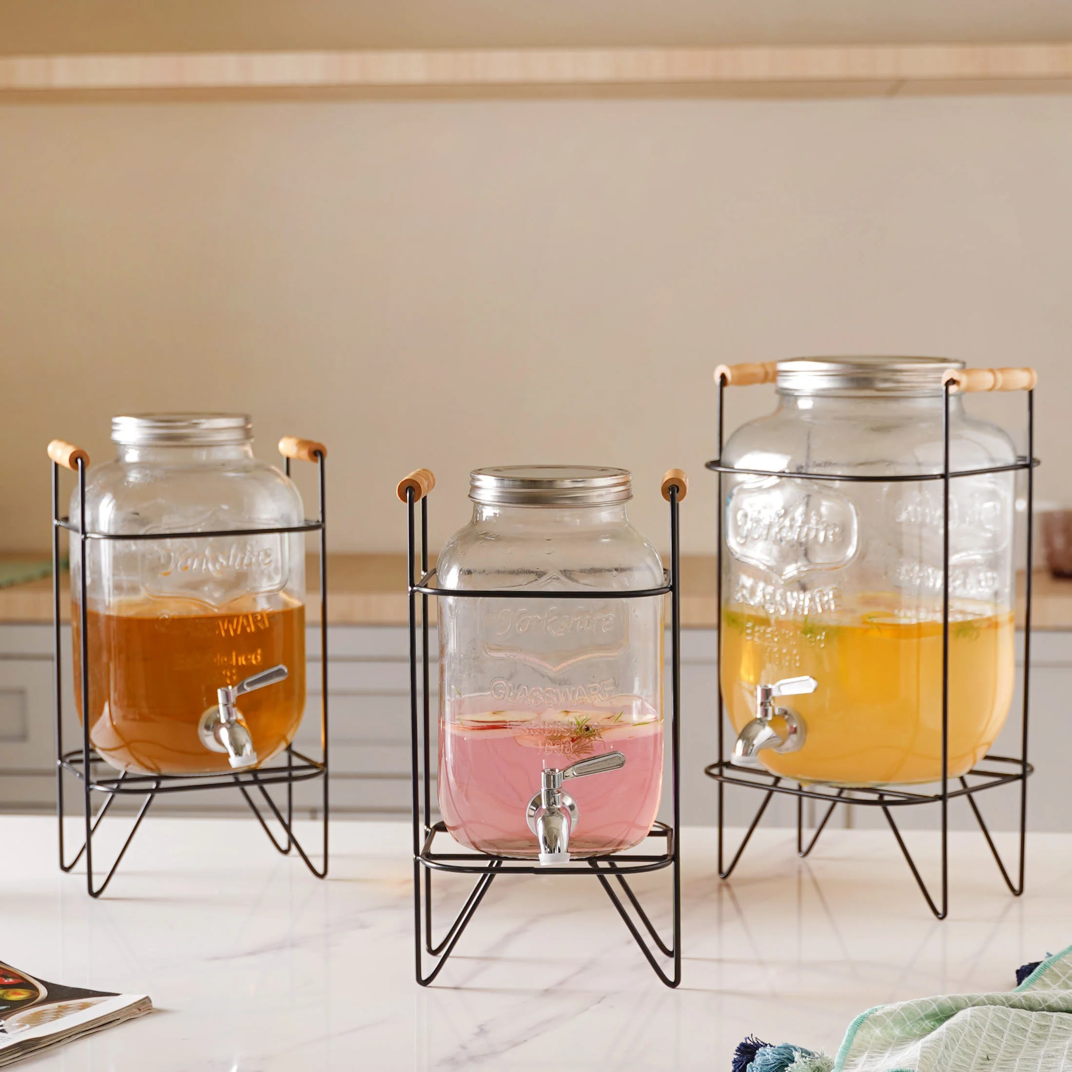 Glass Drink Dispenser With Stand - Image 7