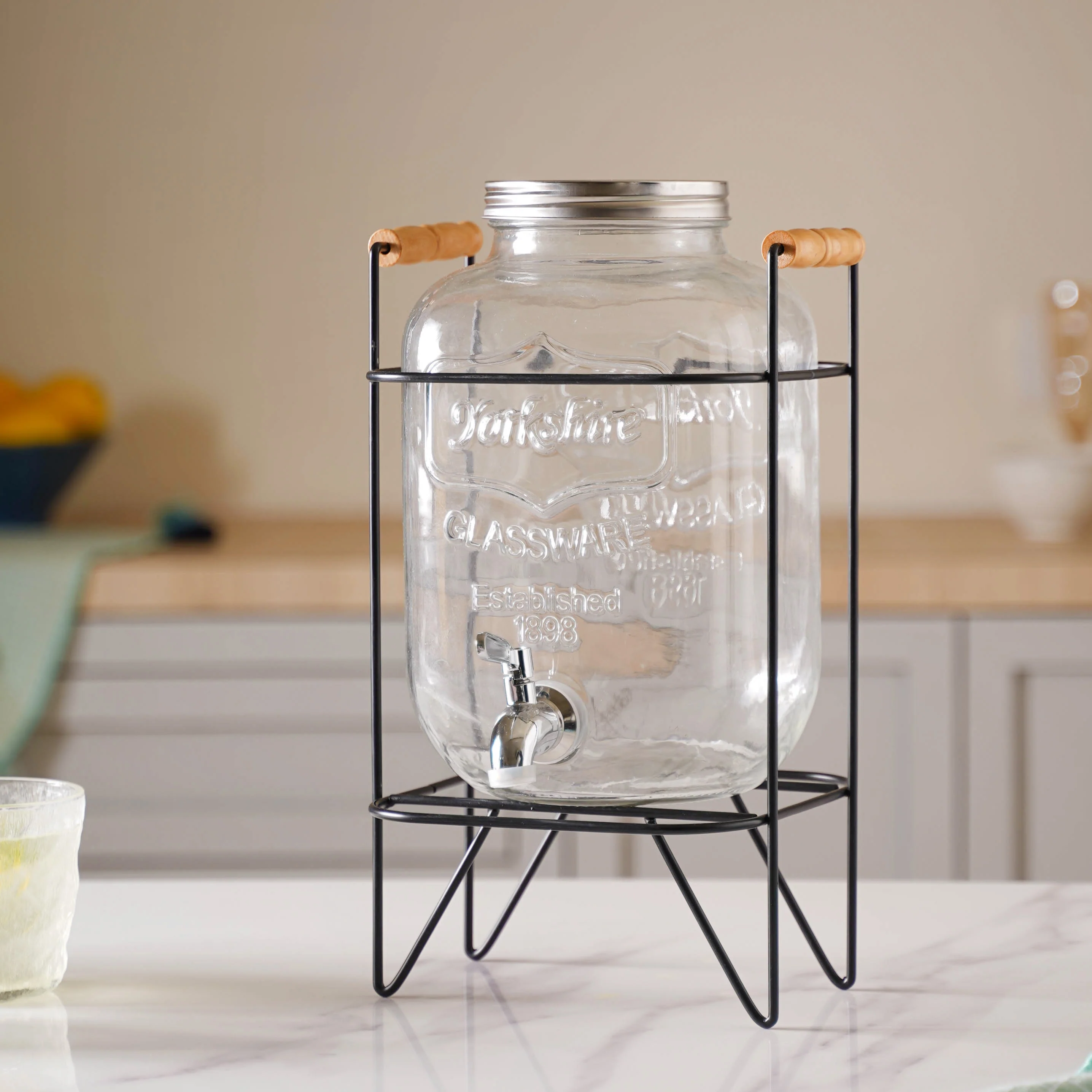 Glass Drink Dispenser With Stand - Image 8