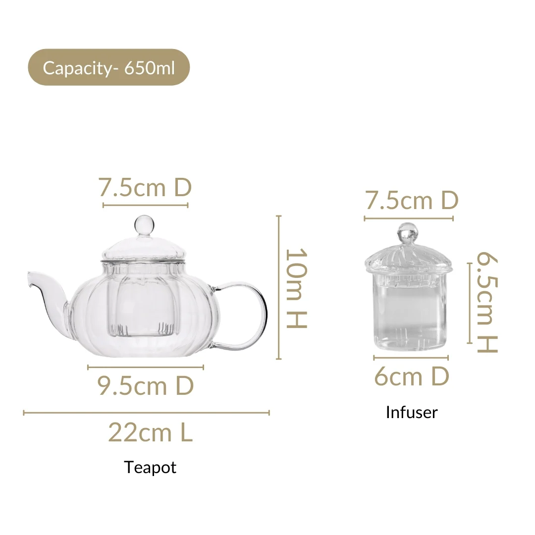 Glass English Breakfast Teapot 650ml - Image 3