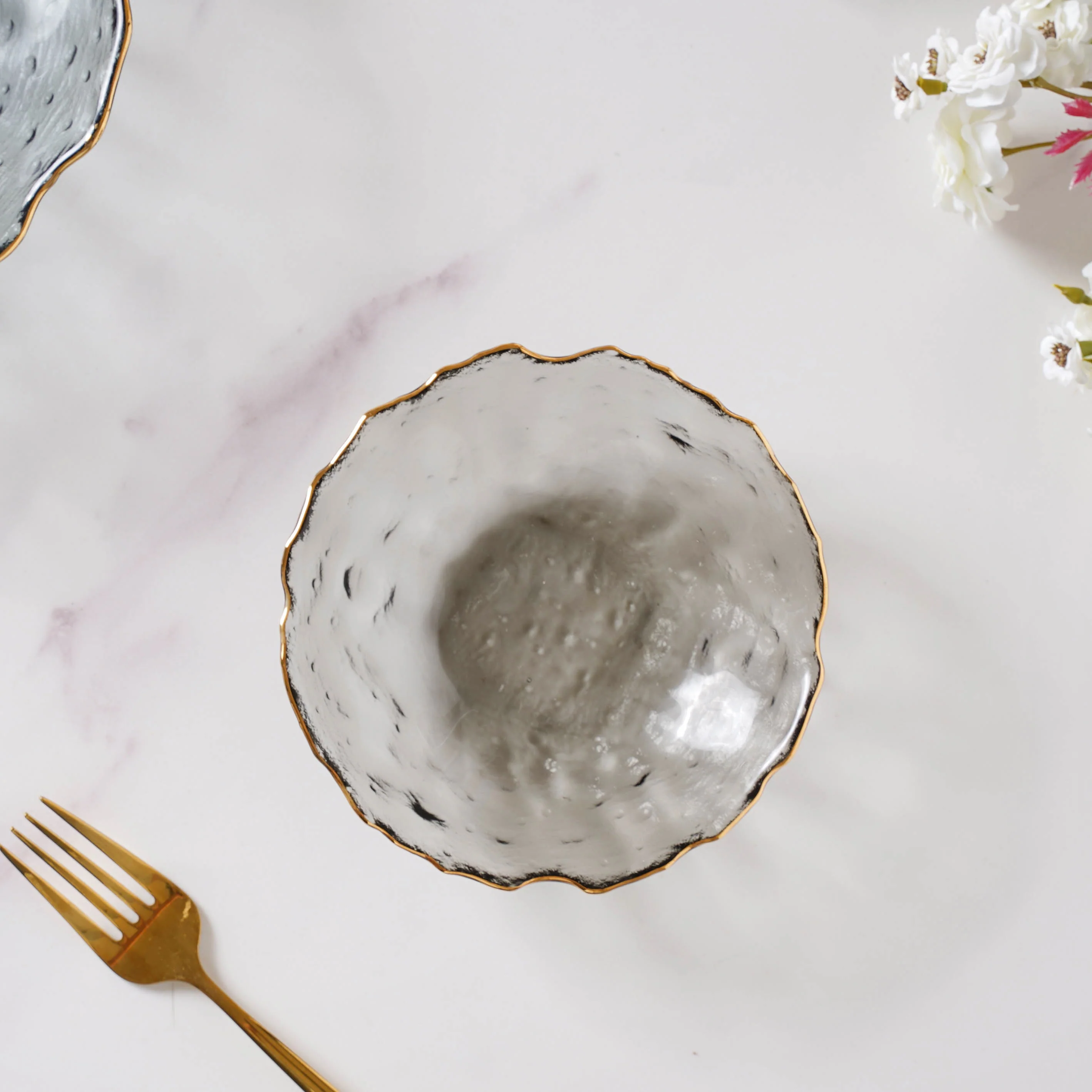 Glass Grey Dish Set of 3 - Image 10