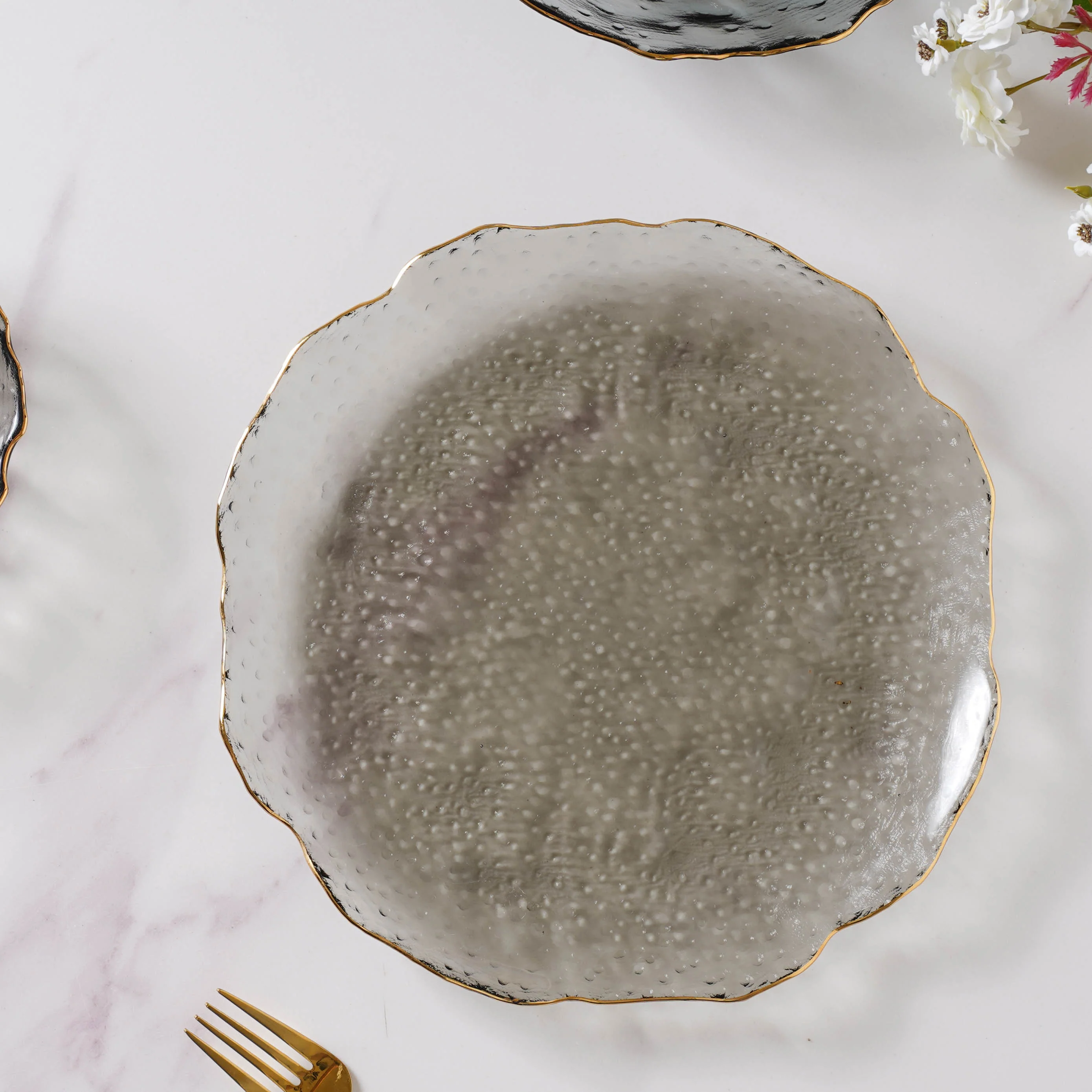 Glass Grey Dish Set of 3 - Image 8