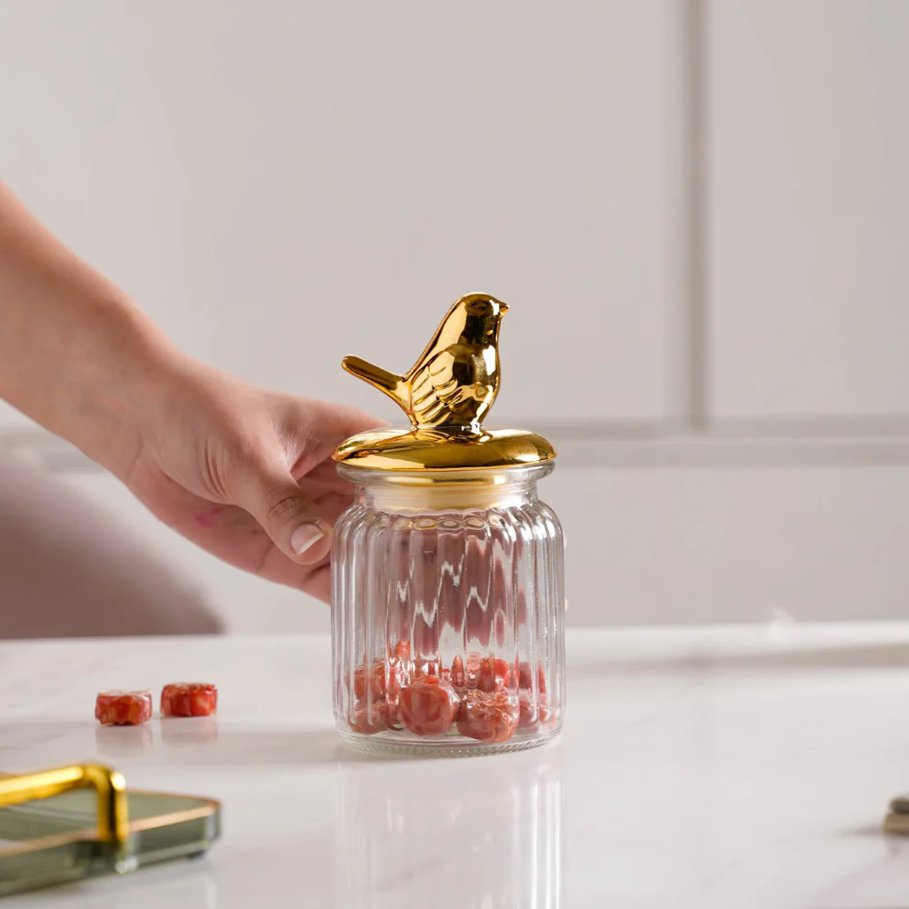 Glass Jar With Bird Lid - Image 2