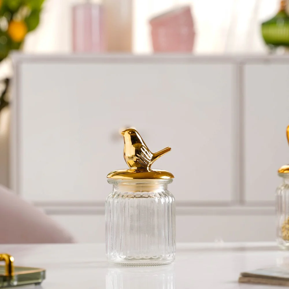Glass Jar With Bird Lid - Image 3