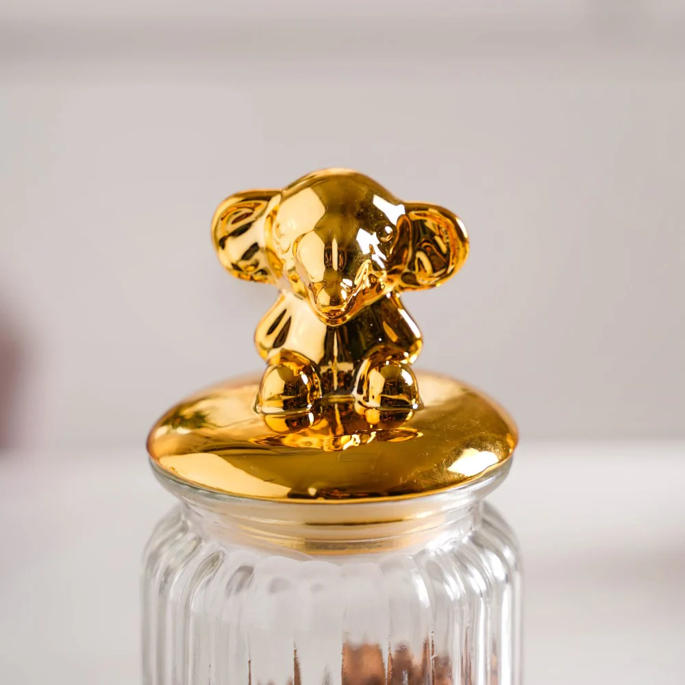 Glass Jar With Elephant Lid - Image 4
