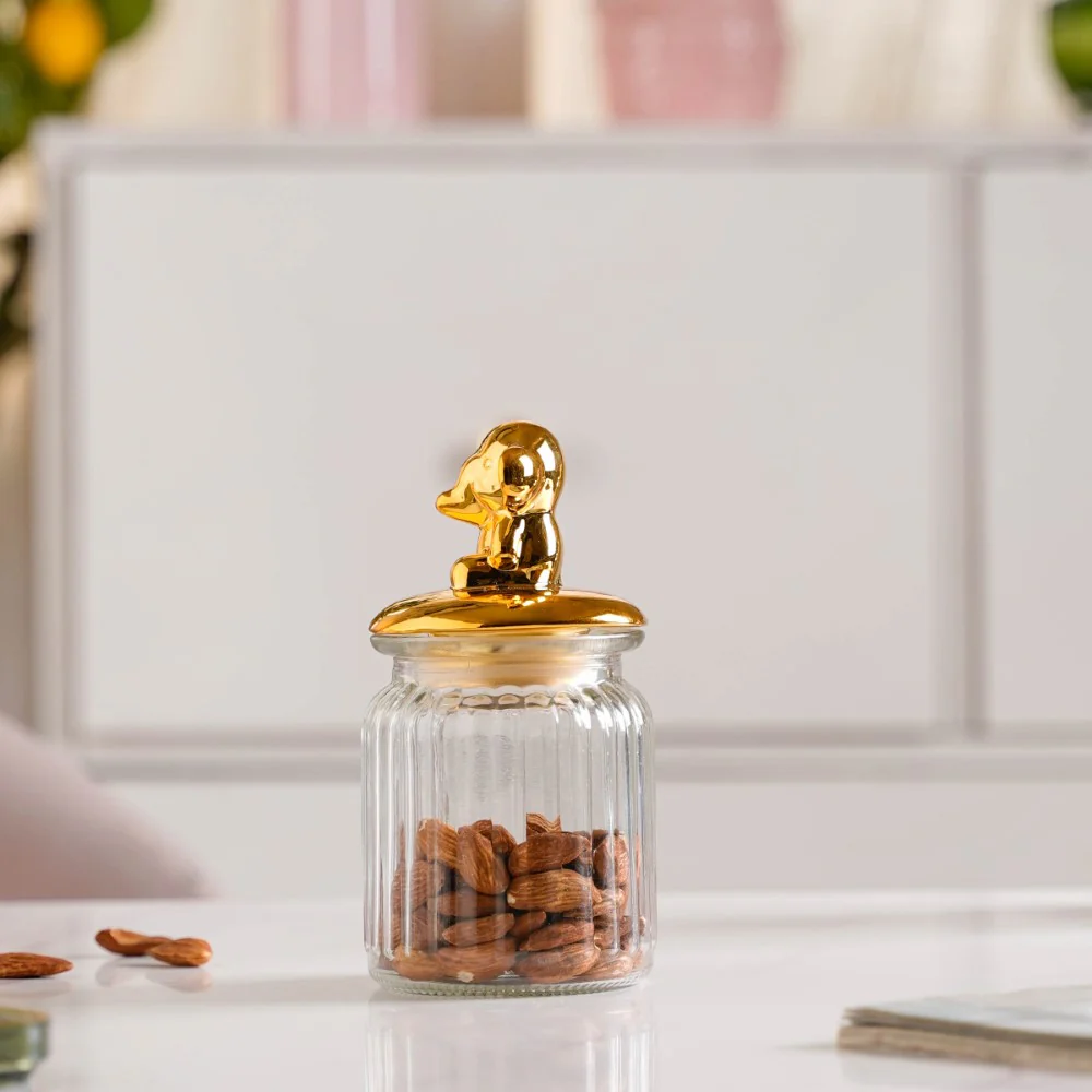 Glass Jar With Elephant Lid - Image 7