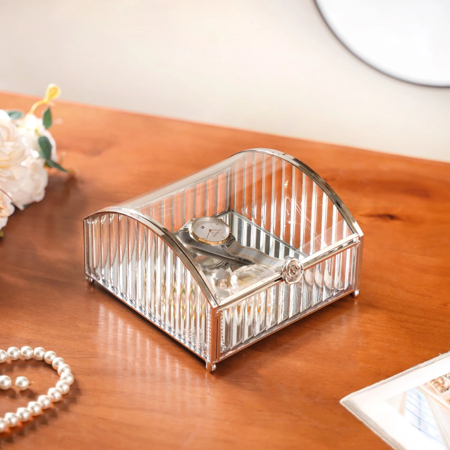 Glass Jewellery Box With Silver Frame - Image 2