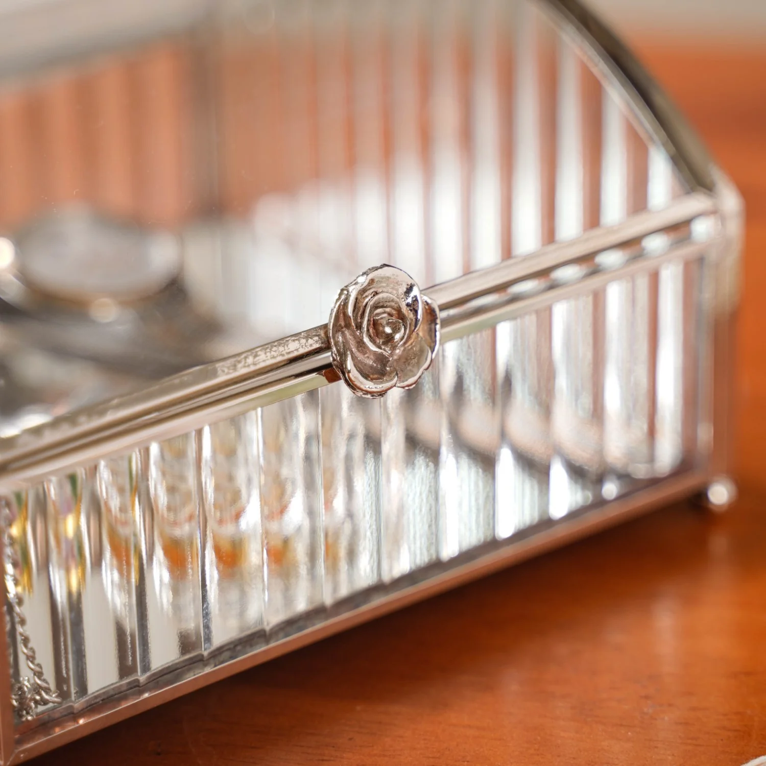 Glass Jewellery Box With Silver Frame - Image 8